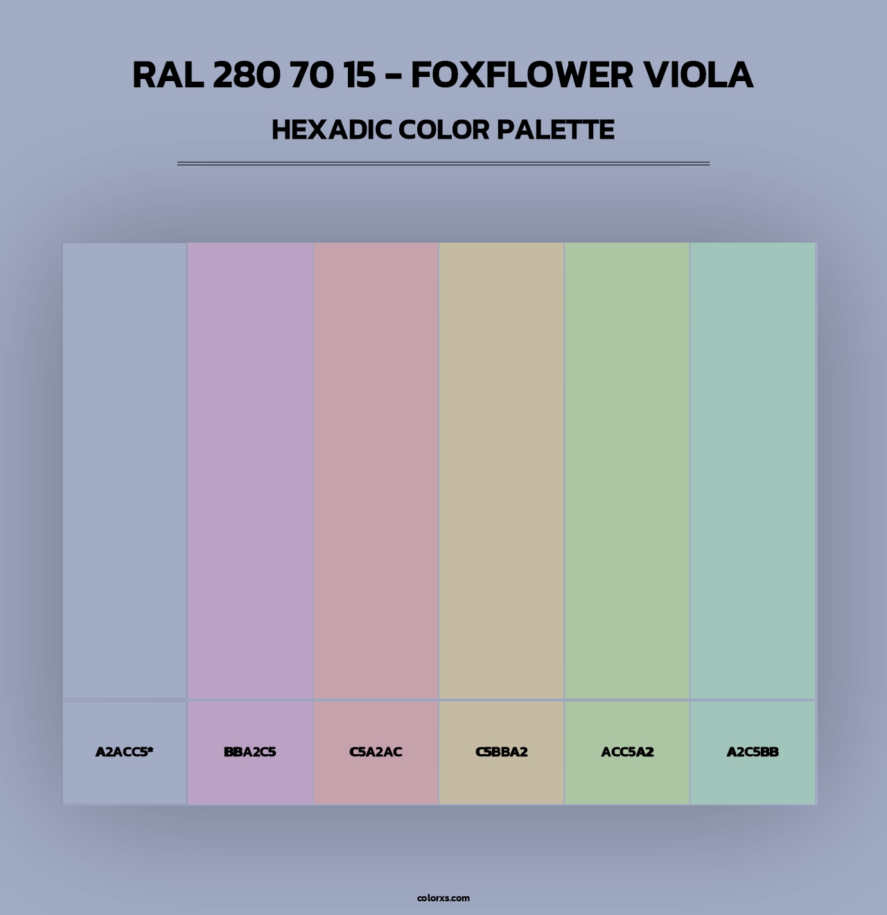 RAL 280 70 15 - Foxflower Viola - Hexadic Color Palette