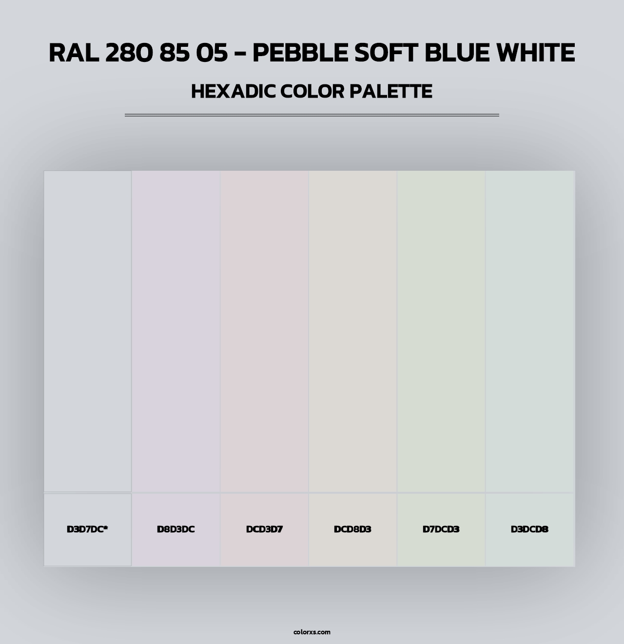 RAL 280 85 05 - Pebble Soft Blue White - Hexadic Color Palette