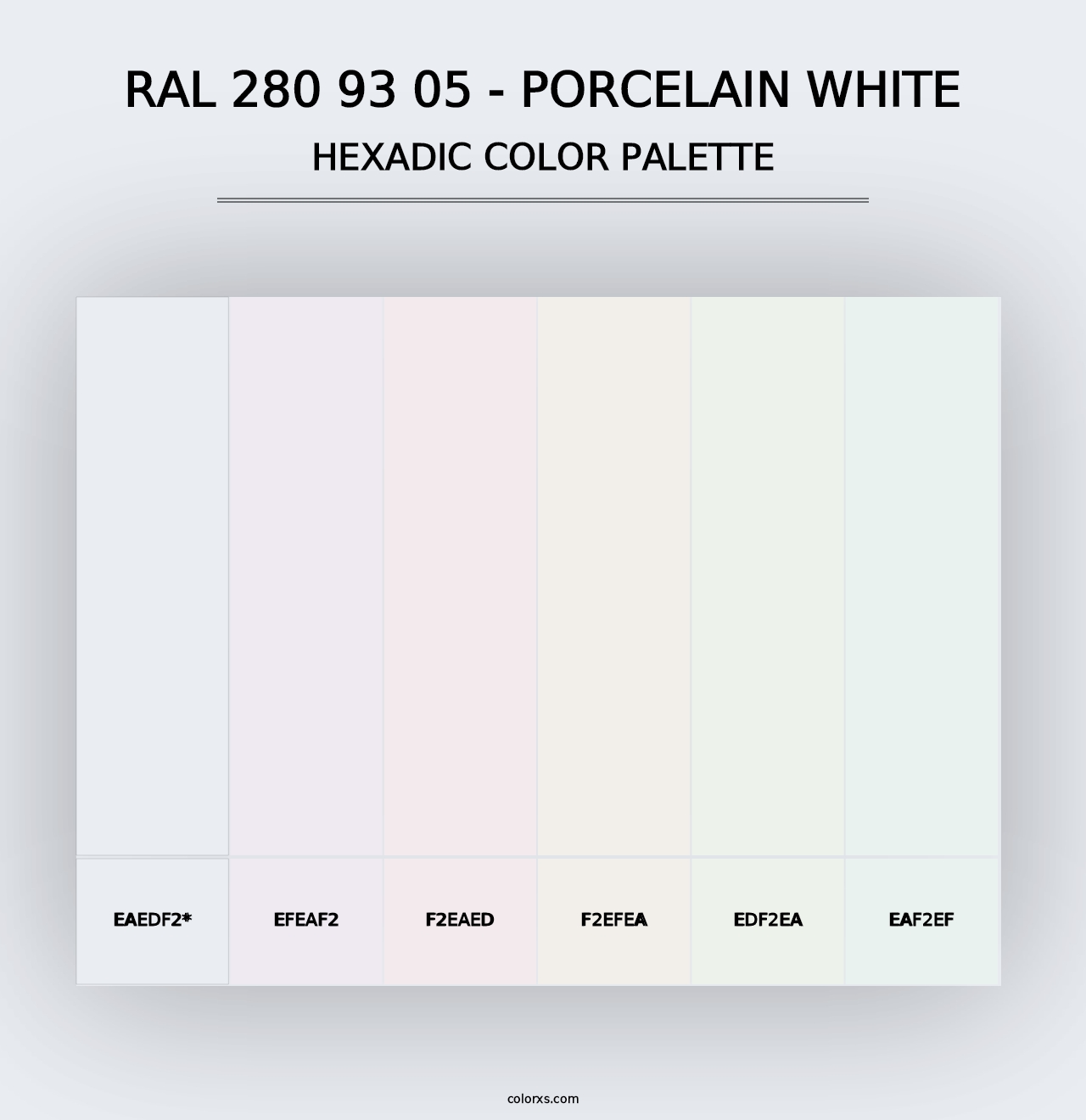 RAL 280 93 05 - Porcelain White - Hexadic Color Palette