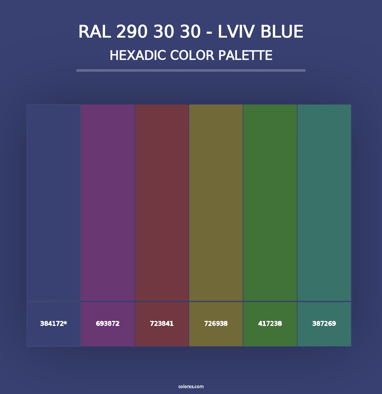 RAL 290 30 30 - Lviv Blue - Hexadic Color Palette