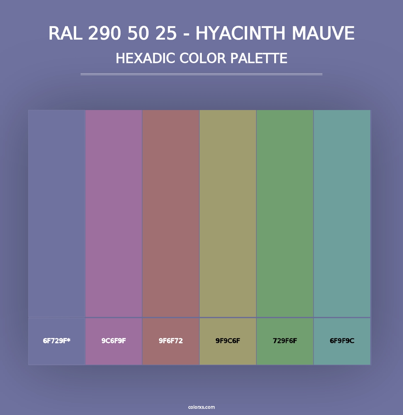 RAL 290 50 25 - Hyacinth Mauve - Hexadic Color Palette