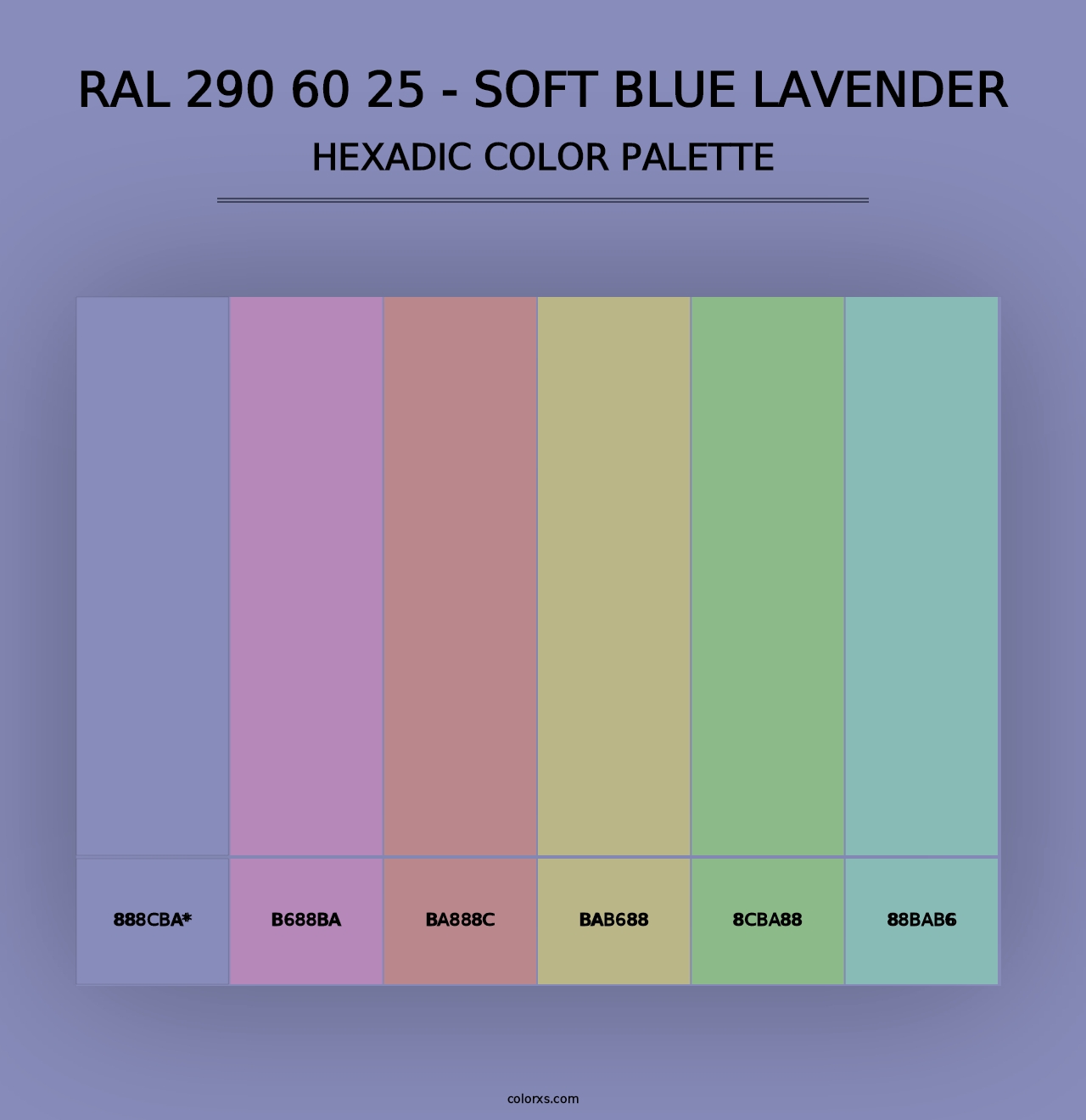 RAL 290 60 25 - Soft Blue Lavender - Hexadic Color Palette