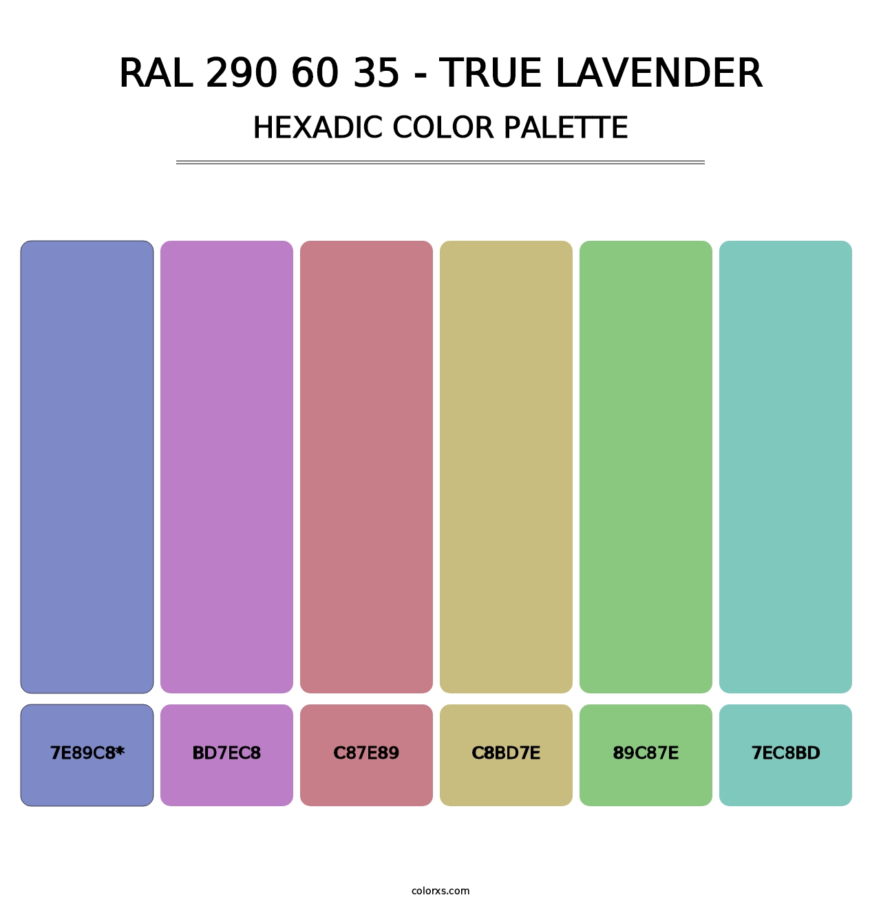 RAL 290 60 35 - True Lavender - Hexadic Color Palette