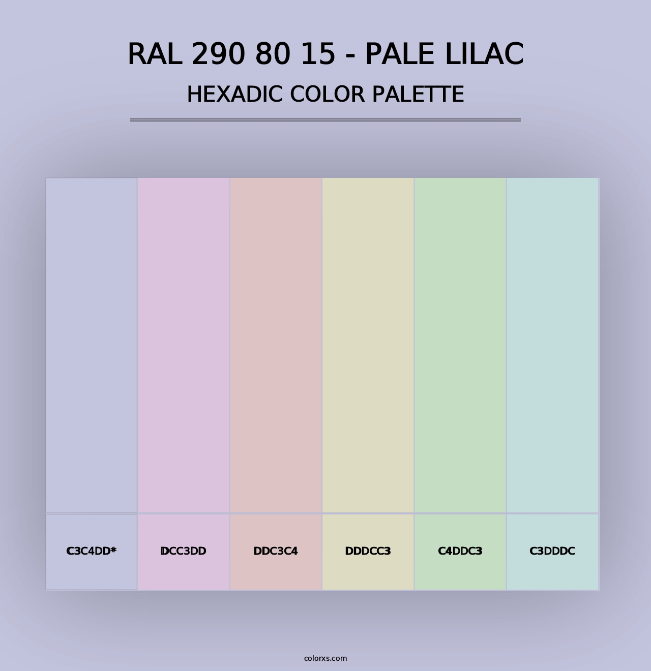 RAL 290 80 15 - Pale Lilac - Hexadic Color Palette