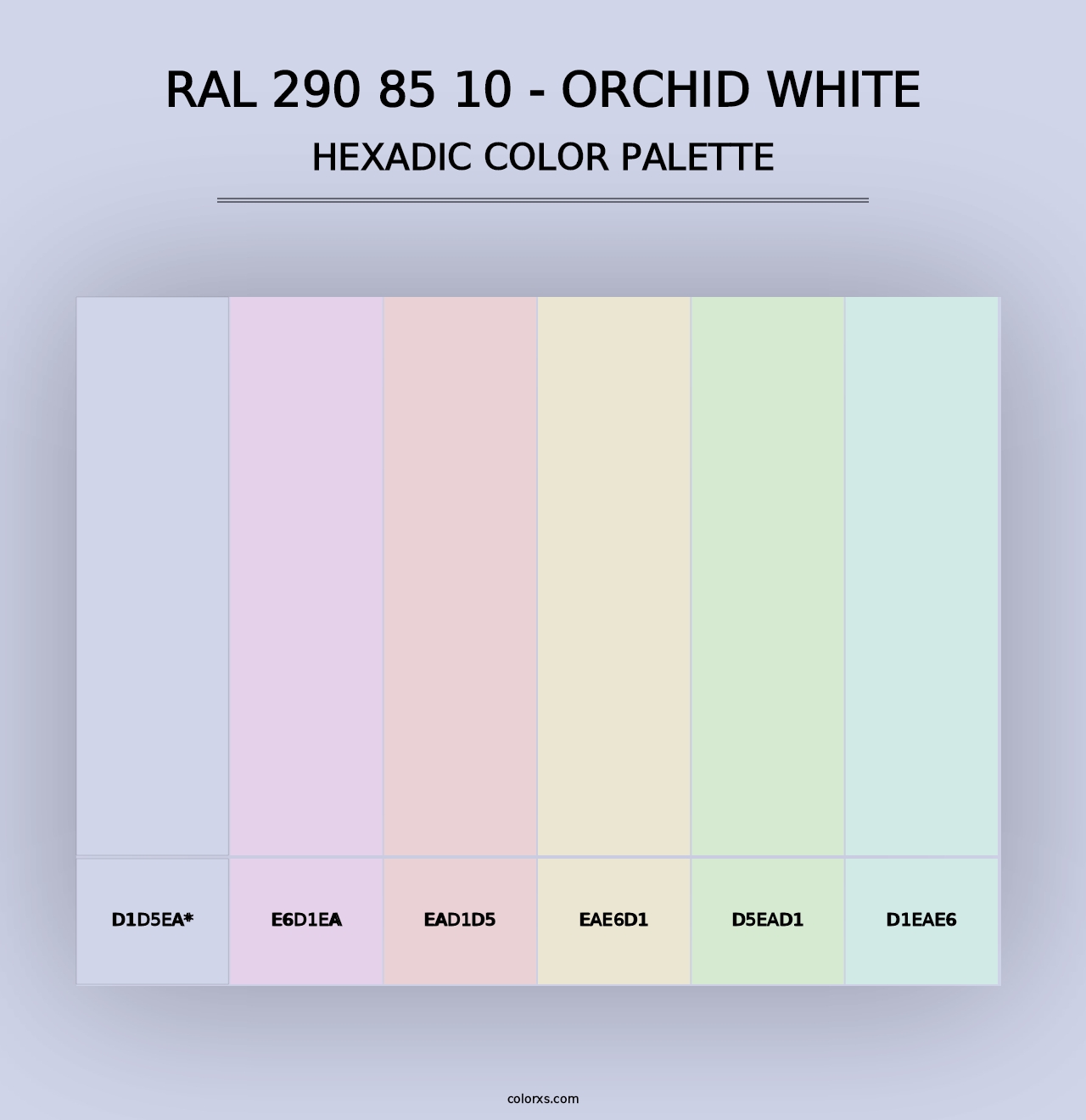 RAL 290 85 10 - Orchid White - Hexadic Color Palette