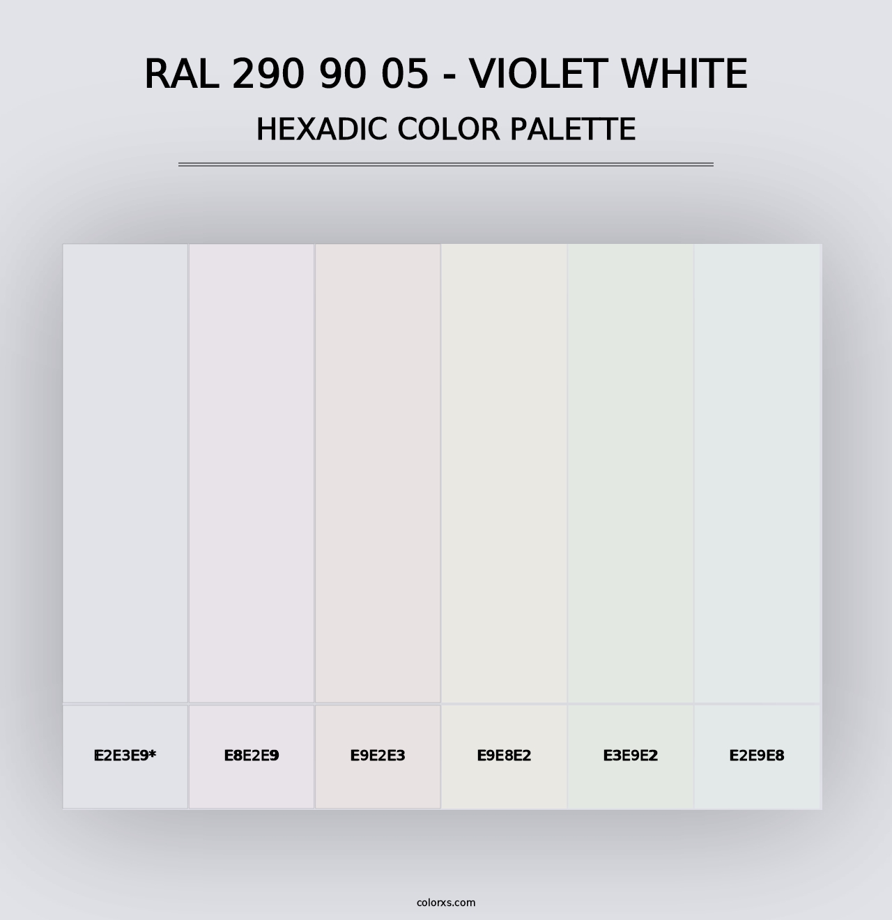 RAL 290 90 05 - Violet White - Hexadic Color Palette