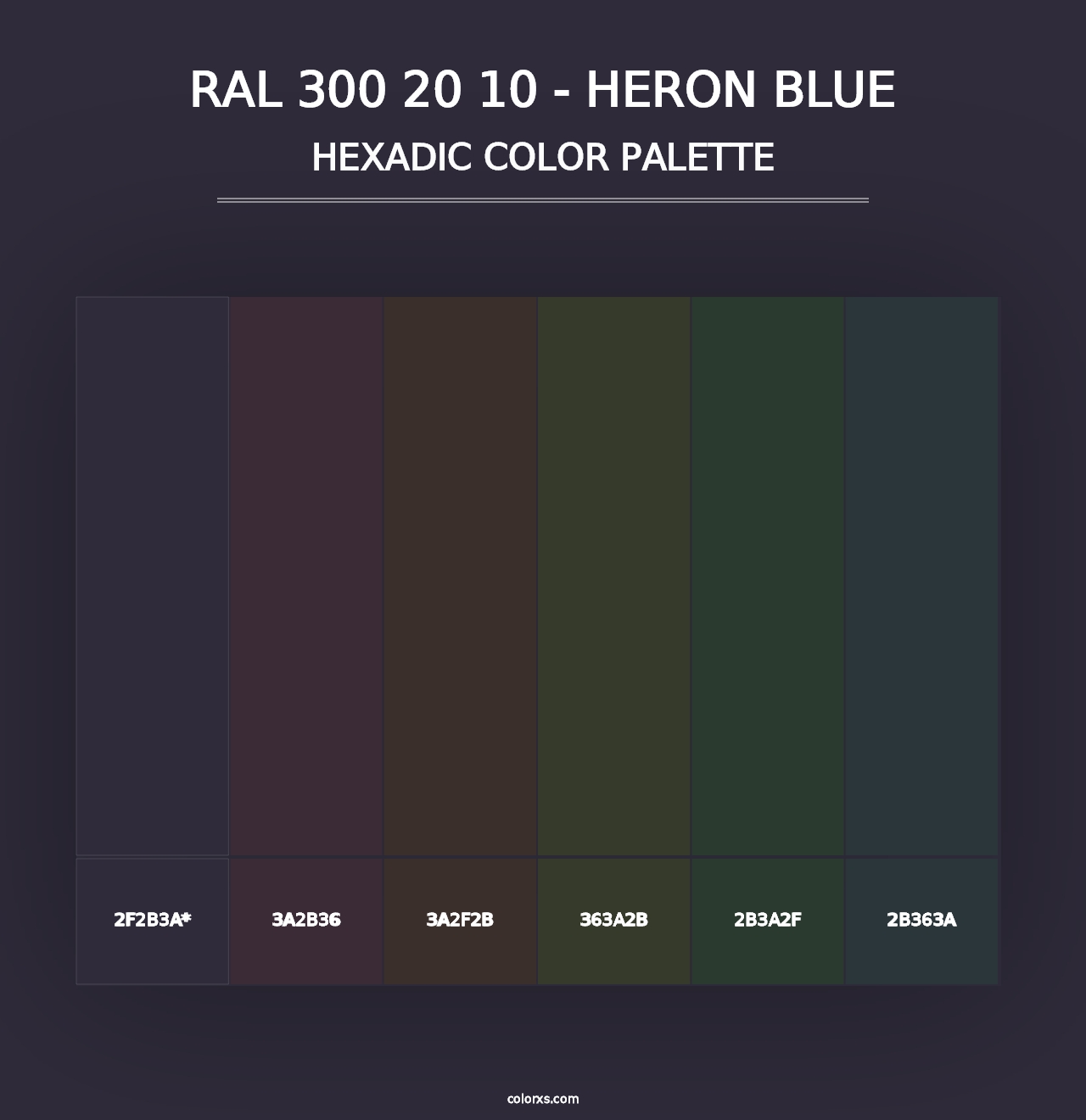 RAL 300 20 10 - Heron Blue - Hexadic Color Palette