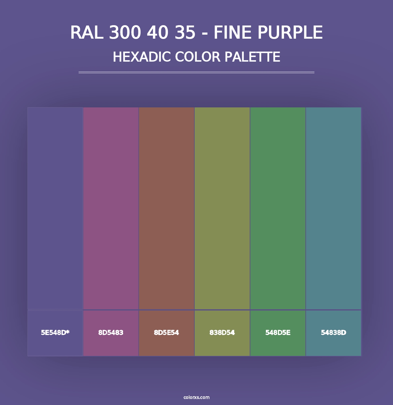 RAL 300 40 35 - Fine Purple - Hexadic Color Palette