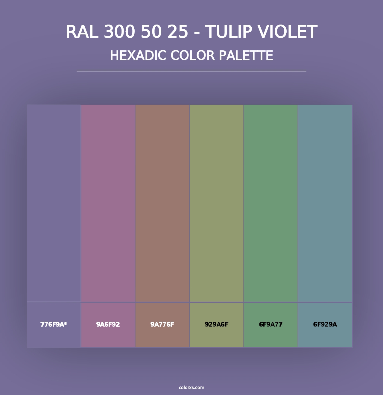 RAL 300 50 25 - Tulip Violet - Hexadic Color Palette