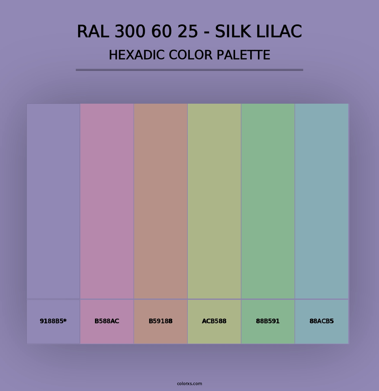 RAL 300 60 25 - Silk Lilac - Hexadic Color Palette