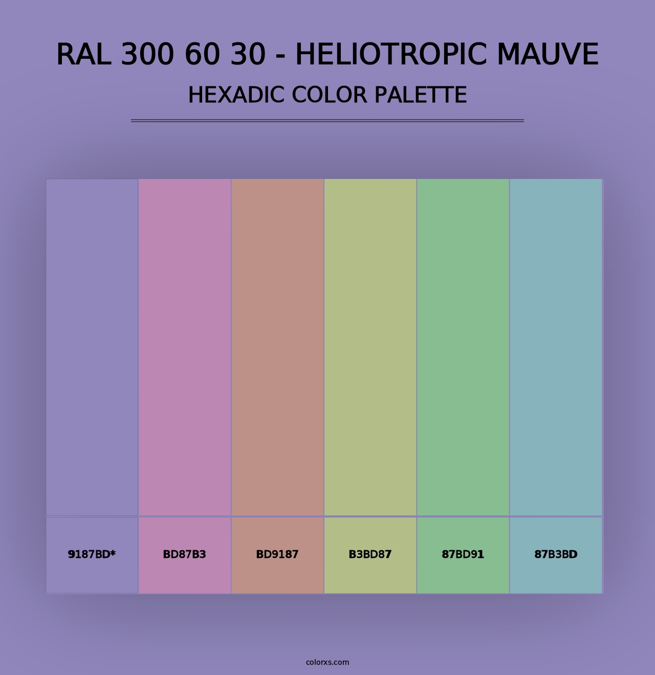 RAL 300 60 30 - Heliotropic Mauve - Hexadic Color Palette