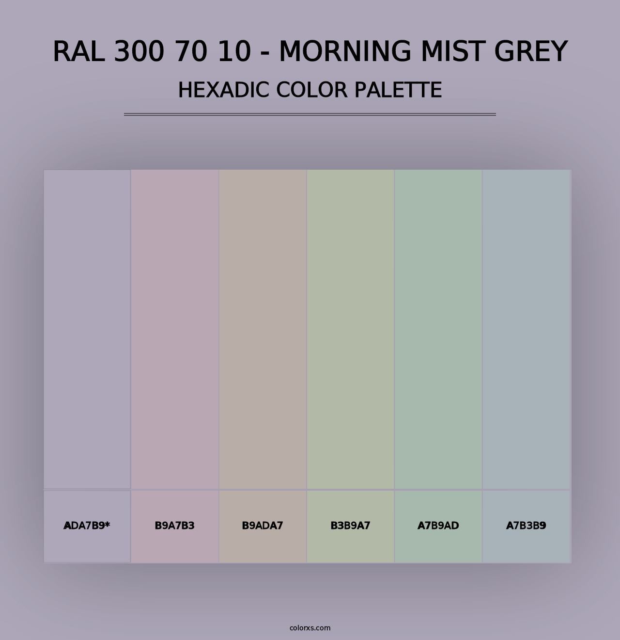 RAL 300 70 10 - Morning Mist Grey - Hexadic Color Palette