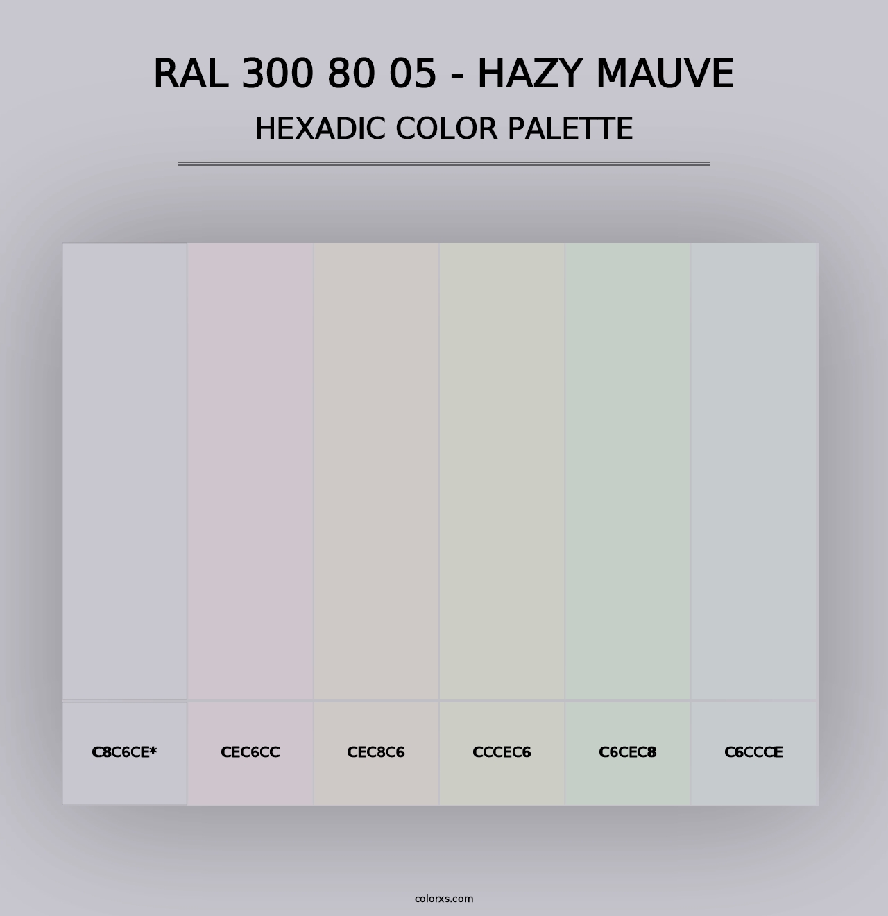 RAL 300 80 05 - Hazy Mauve - Hexadic Color Palette