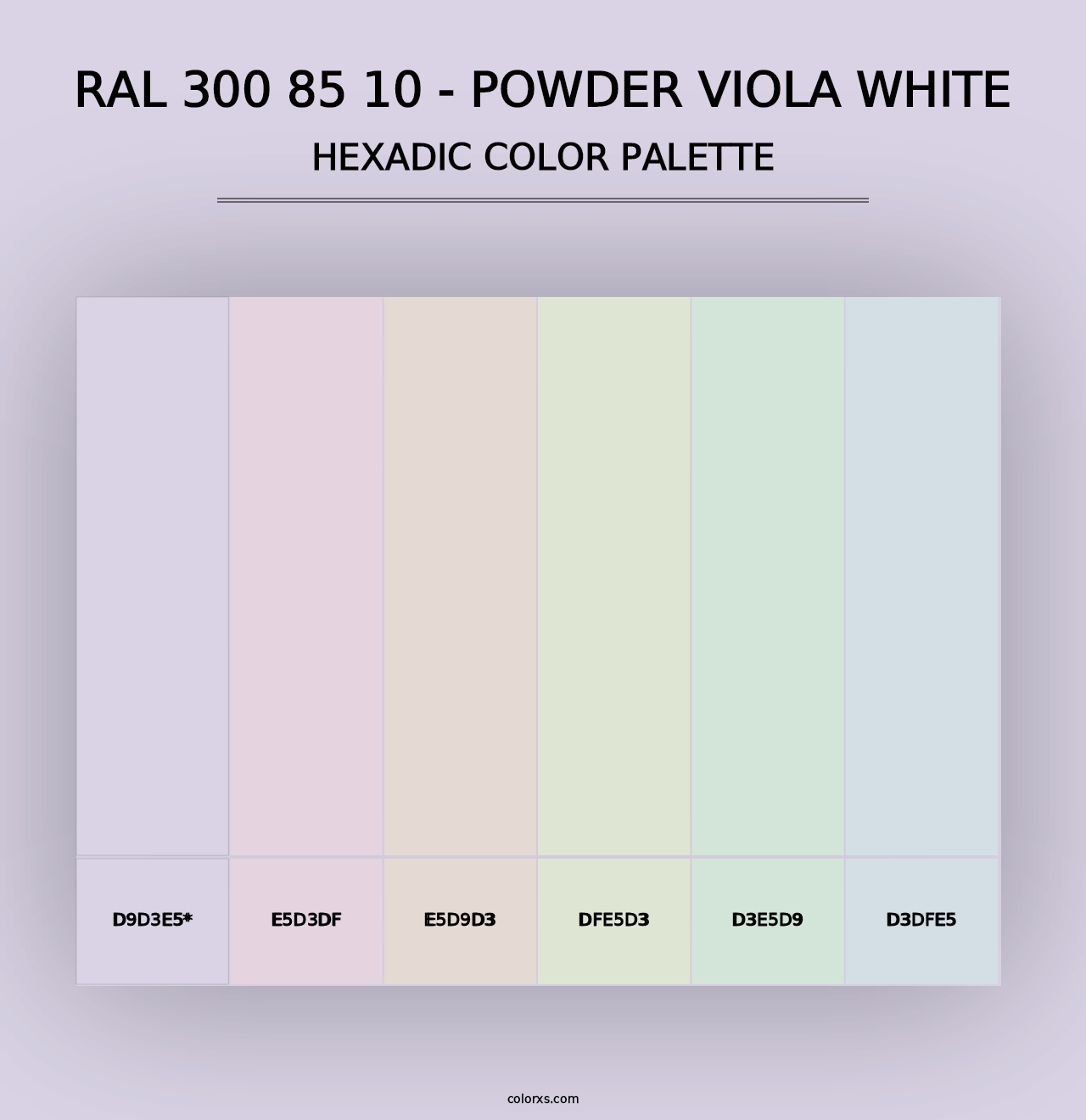 RAL 300 85 10 - Powder Viola White - Hexadic Color Palette