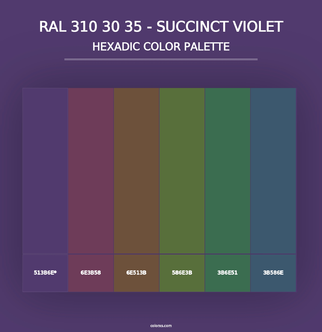 RAL 310 30 35 - Succinct Violet - Hexadic Color Palette