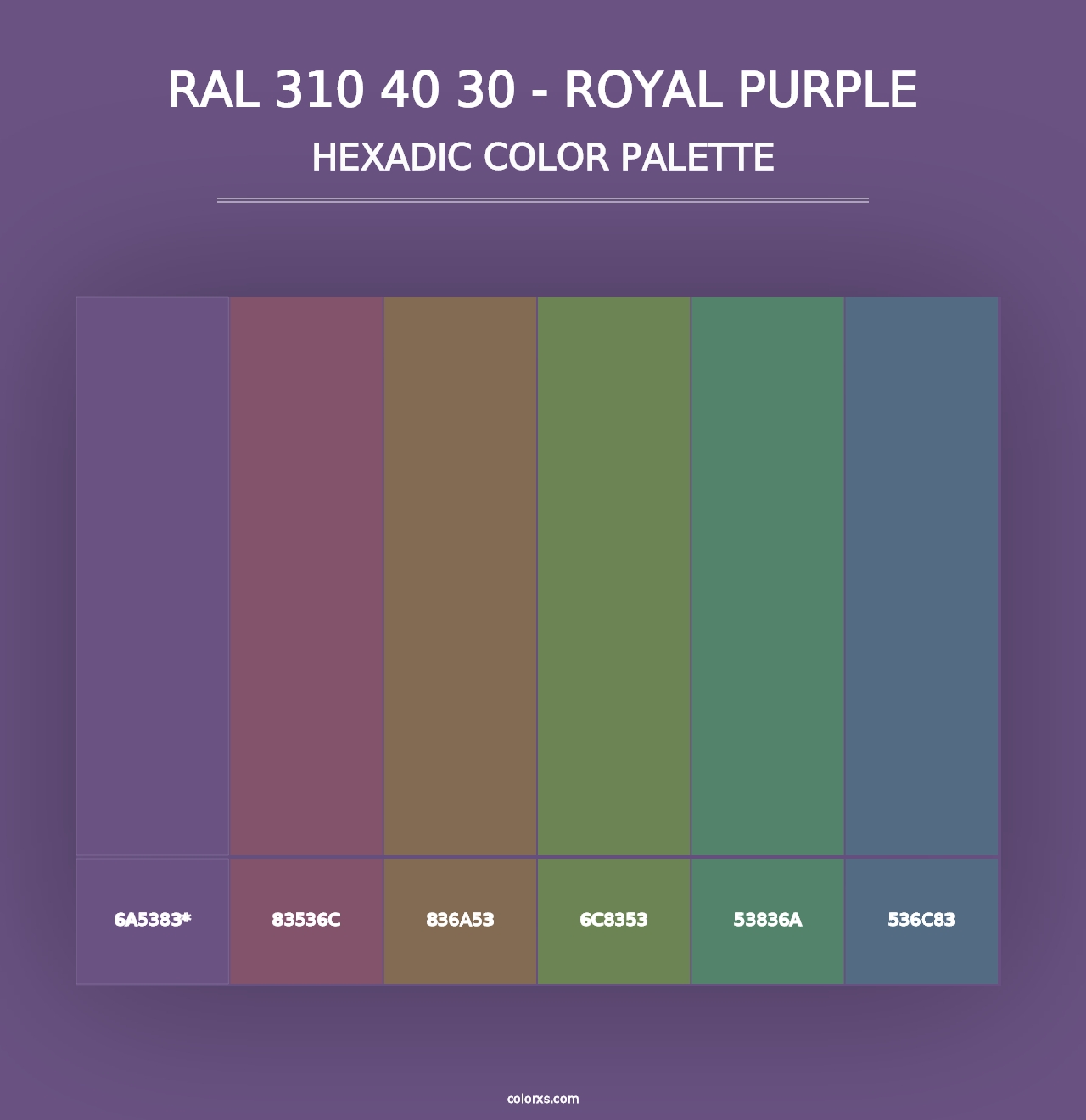 RAL 310 40 30 - Royal Purple - Hexadic Color Palette