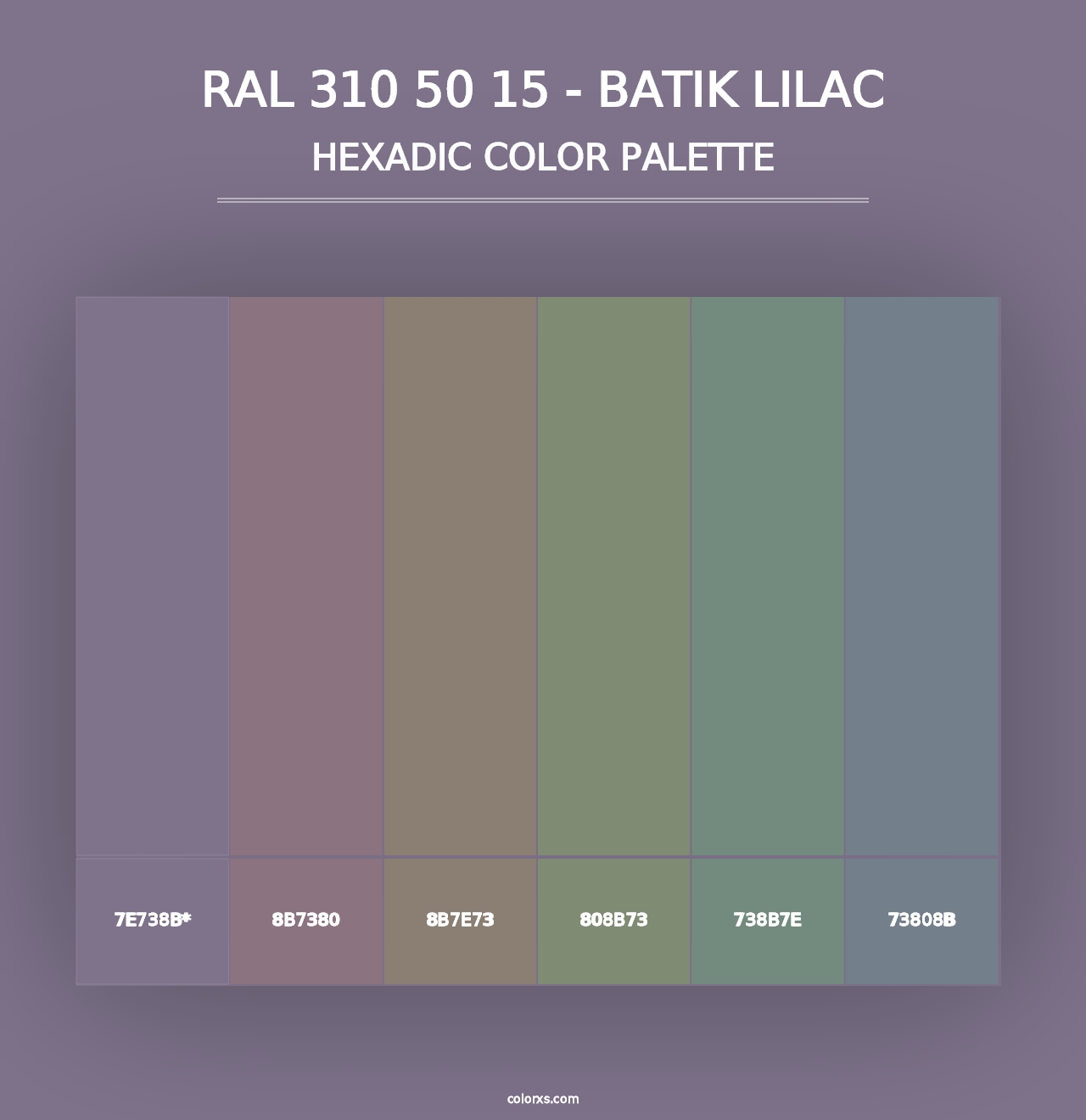 RAL 310 50 15 - Batik Lilac - Hexadic Color Palette