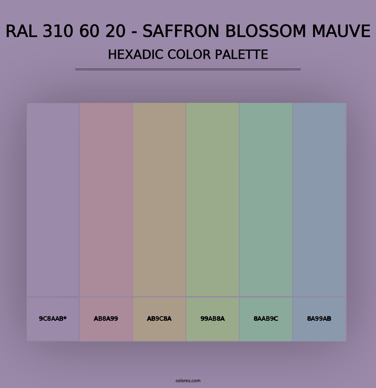 RAL 310 60 20 - Saffron Blossom Mauve - Hexadic Color Palette