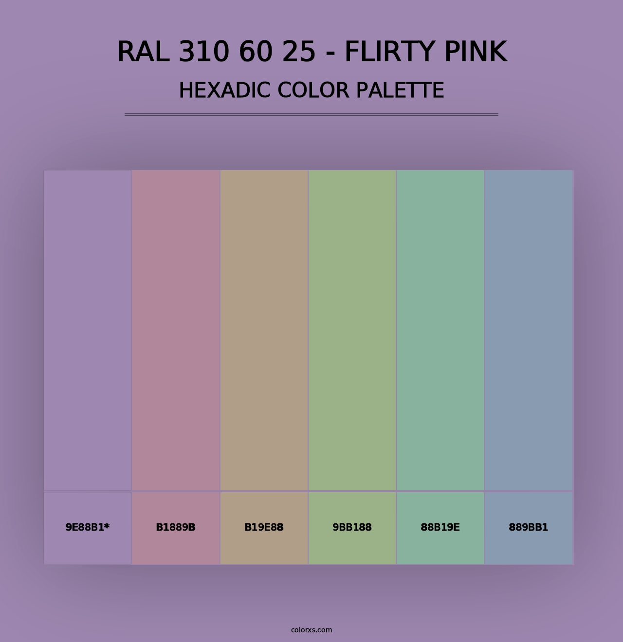 RAL 310 60 25 - Flirty Pink - Hexadic Color Palette