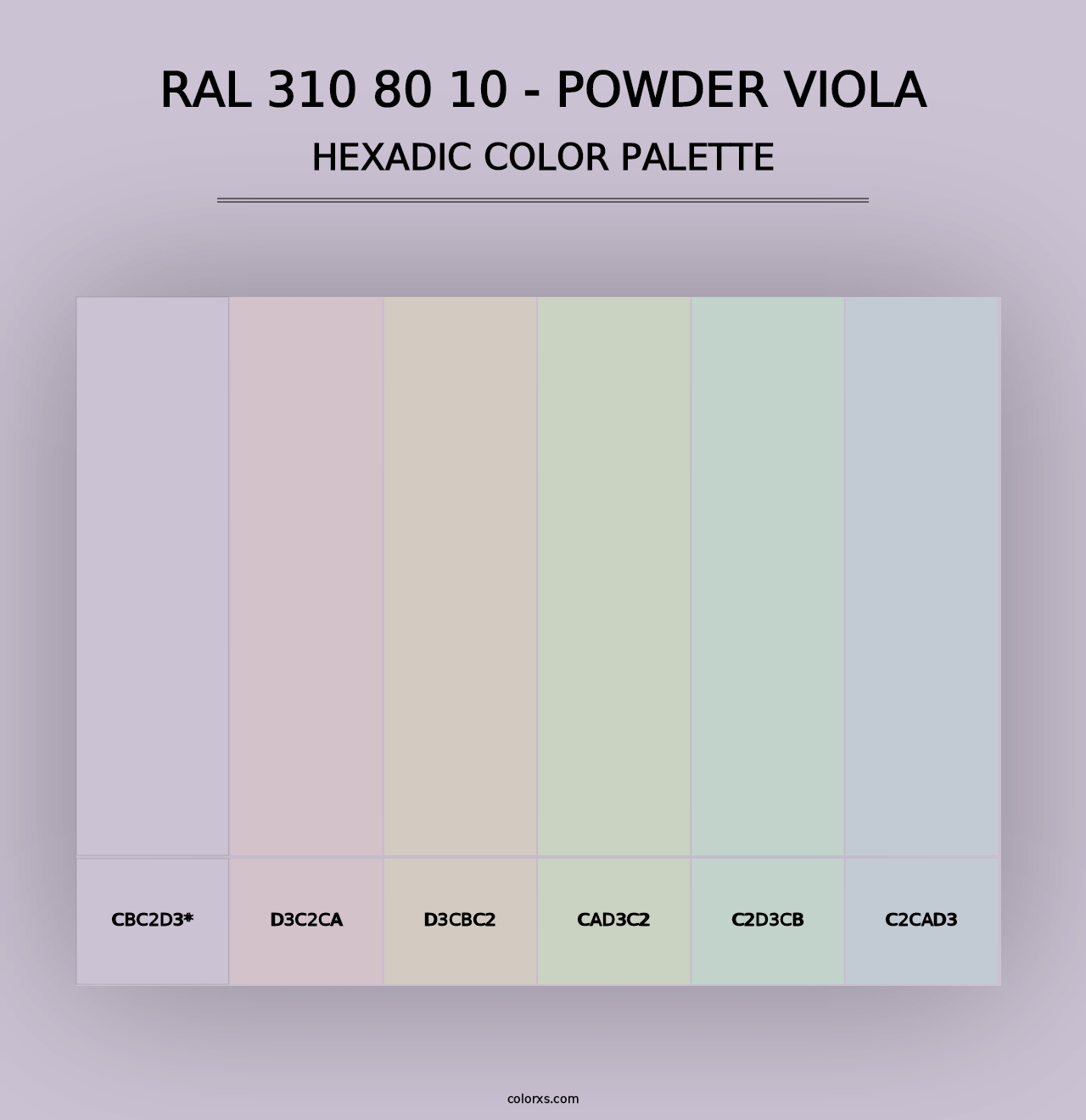 RAL 310 80 10 - Powder Viola - Hexadic Color Palette