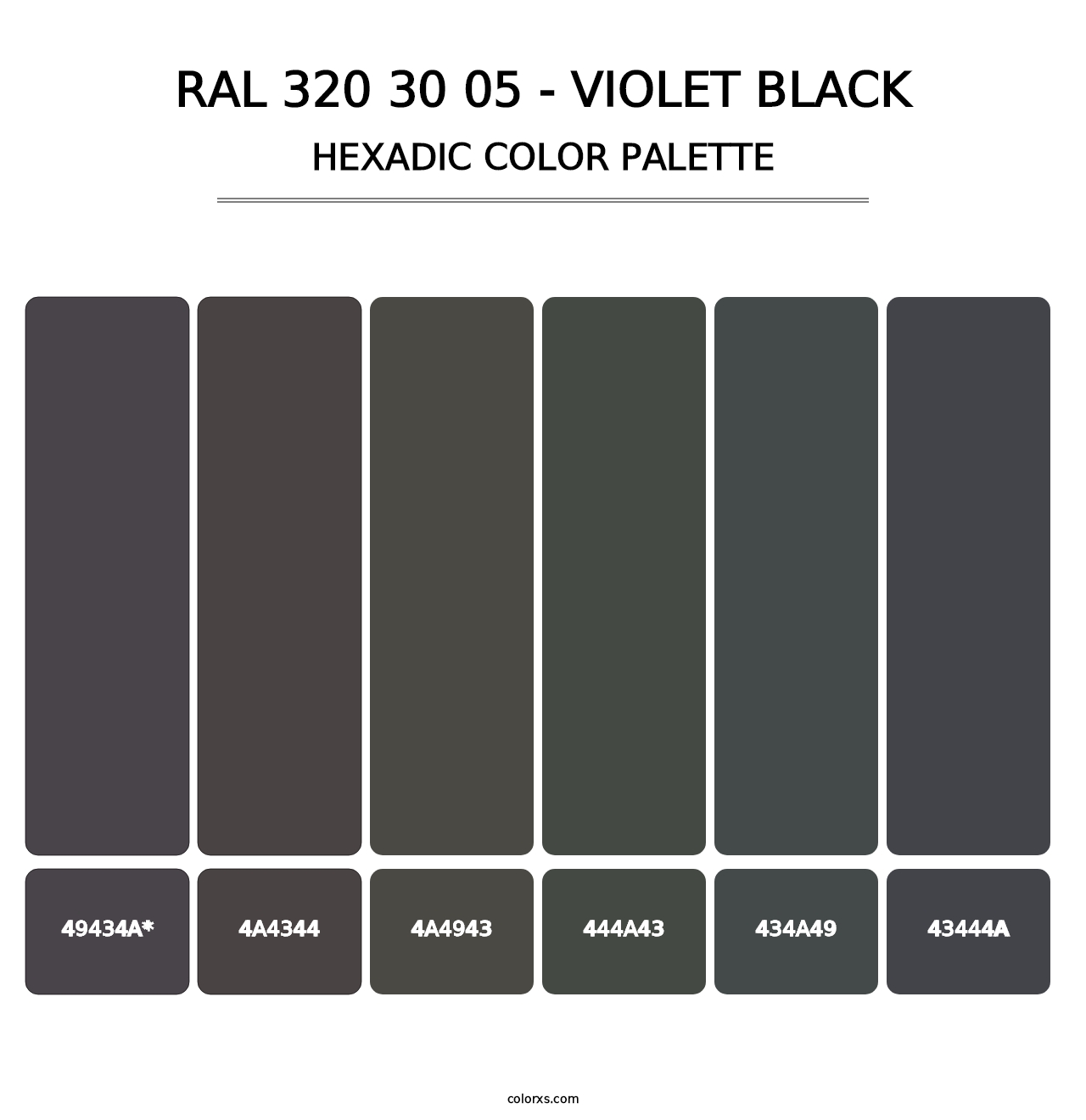 RAL 320 30 05 - Violet Black - Hexadic Color Palette