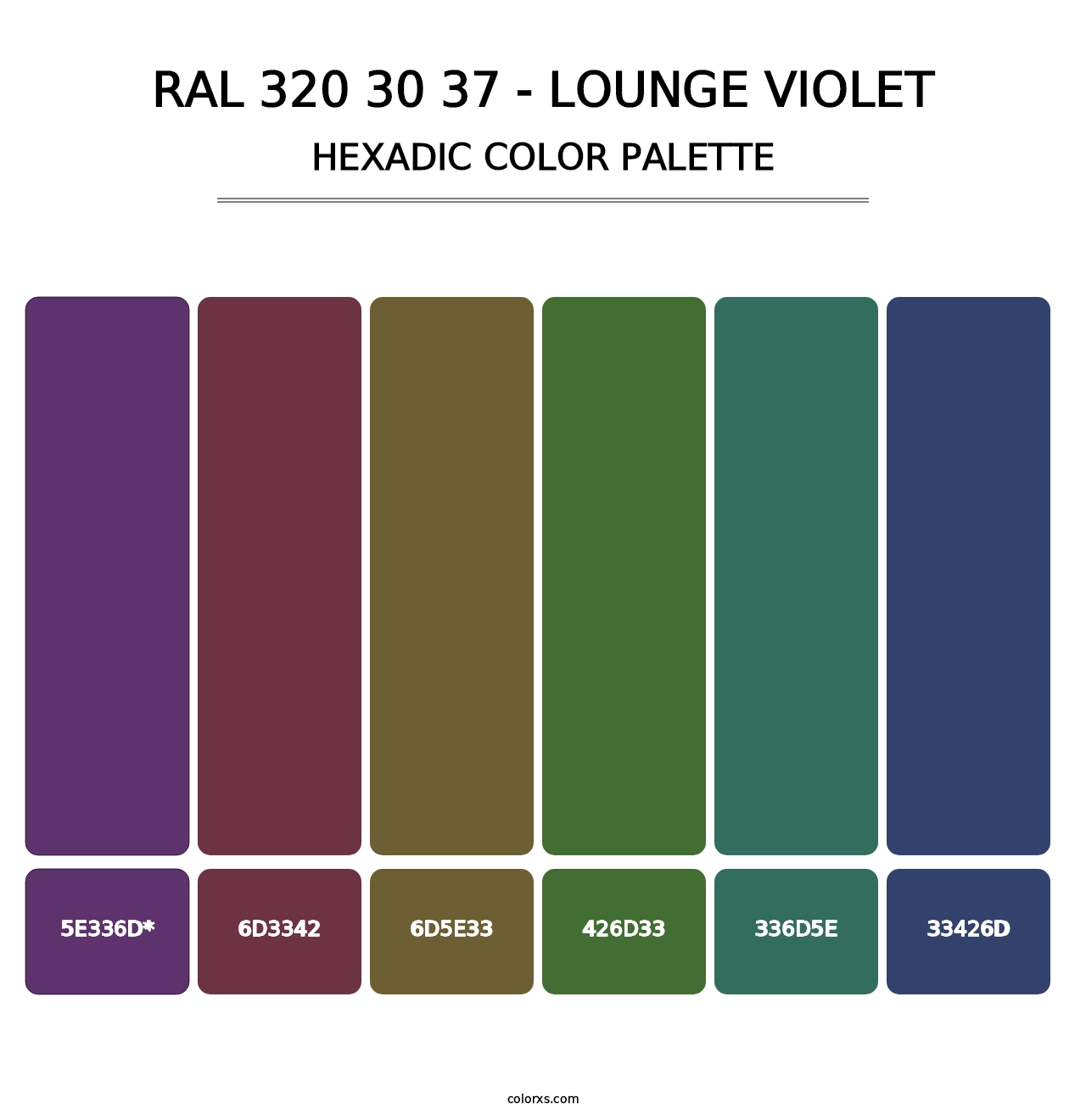 RAL 320 30 37 - Lounge Violet - Hexadic Color Palette