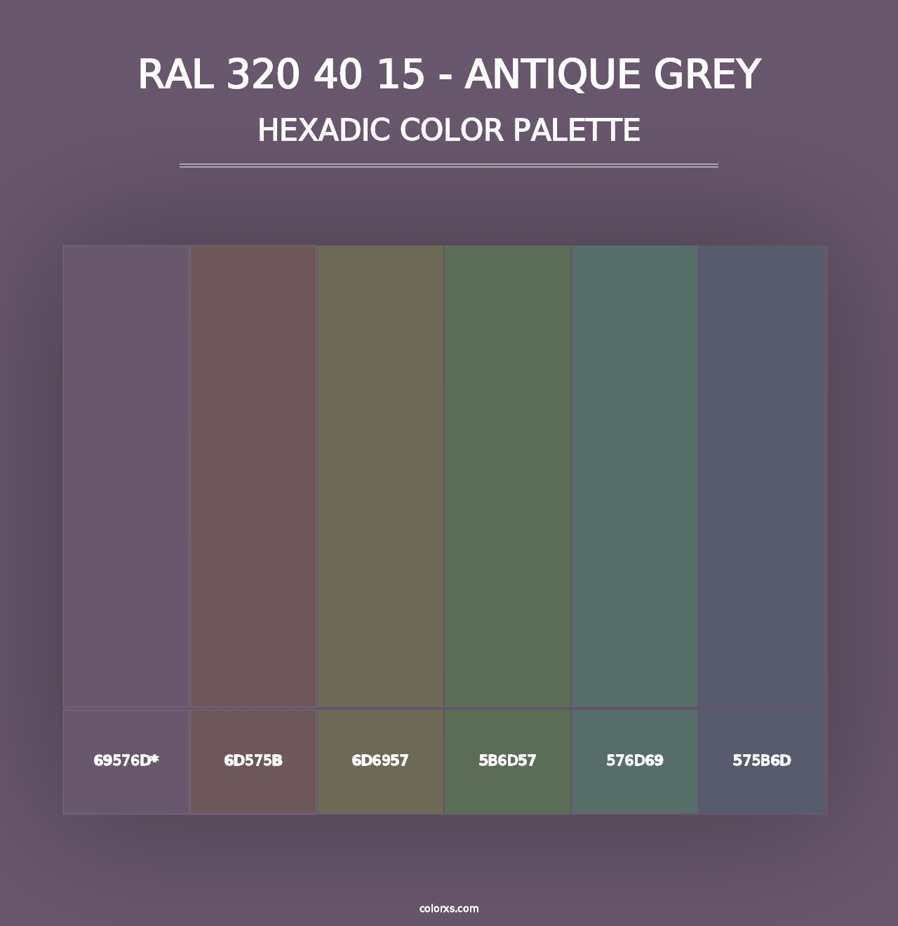 RAL 320 40 15 - Antique Grey - Hexadic Color Palette