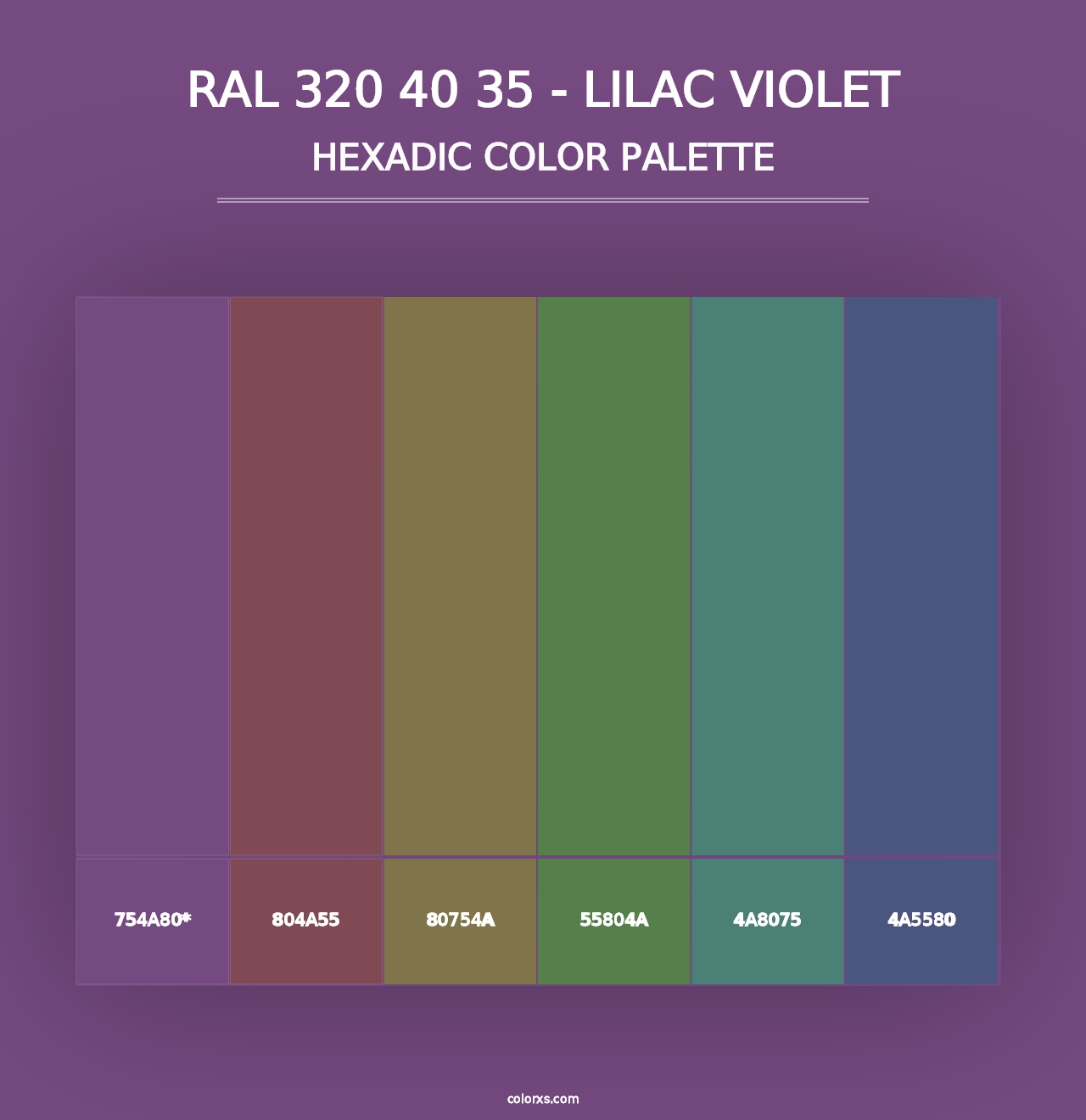 RAL 320 40 35 - Lilac Violet - Hexadic Color Palette