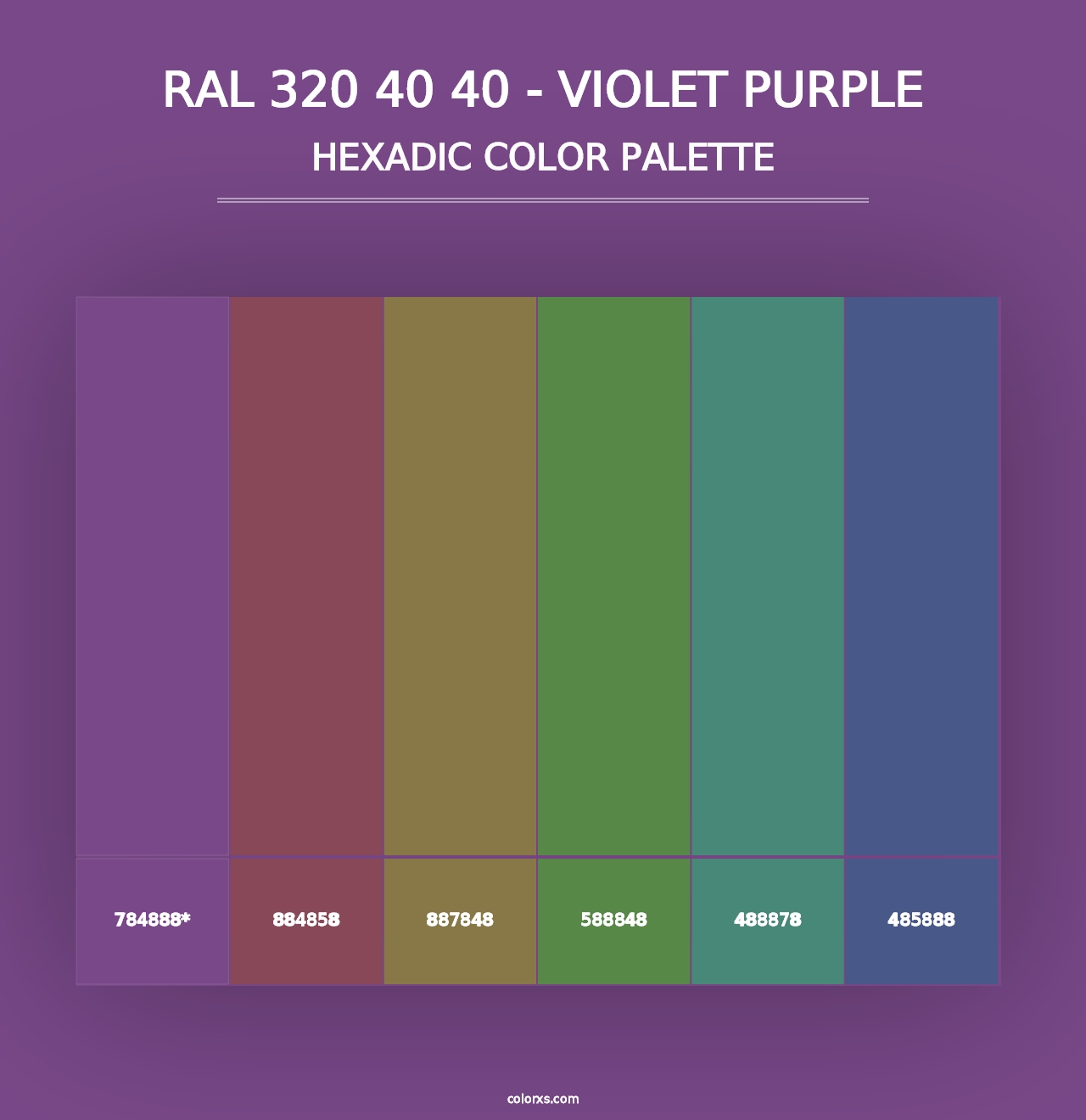 RAL 320 40 40 - Violet Purple - Hexadic Color Palette