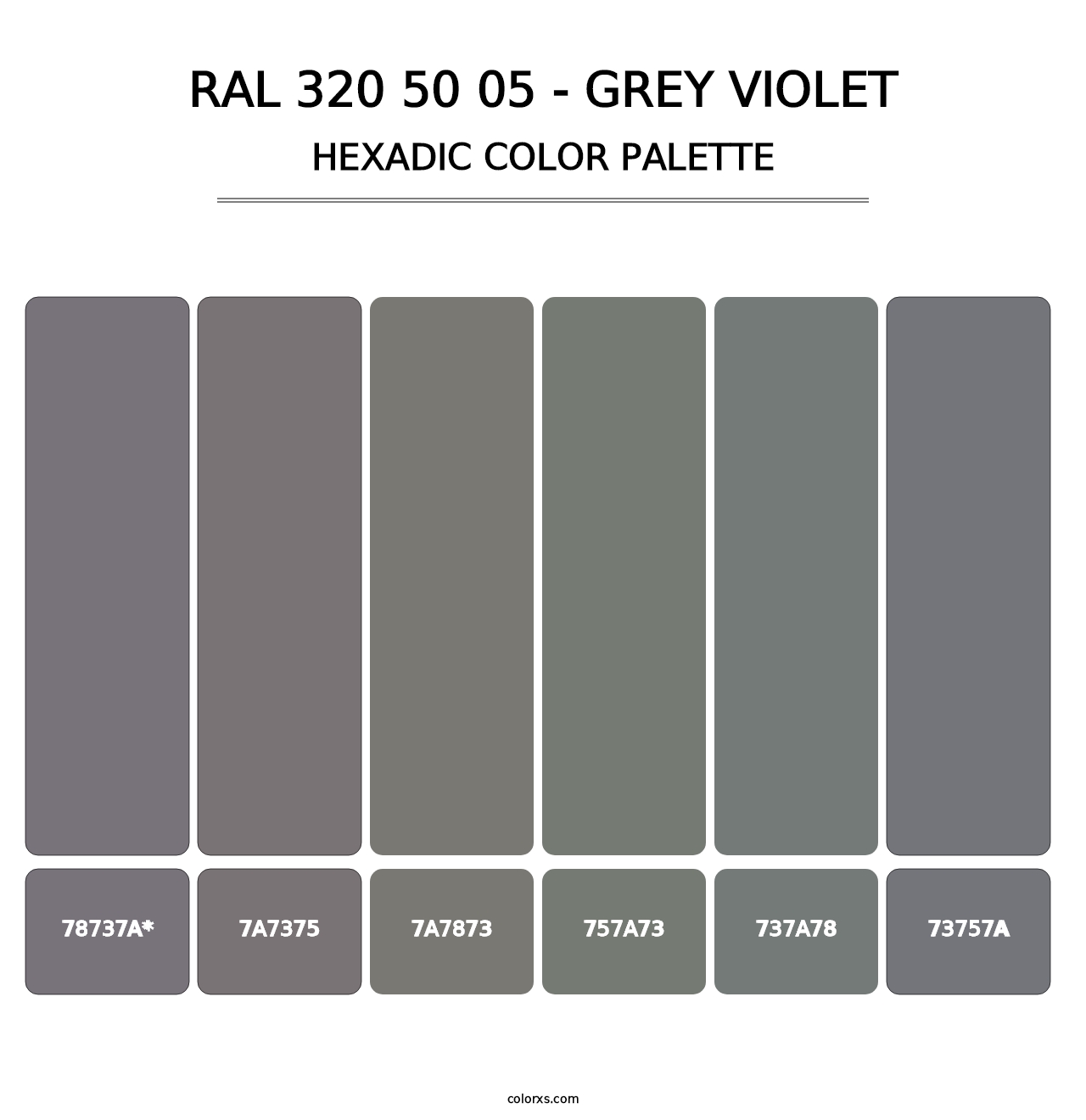 RAL 320 50 05 - Grey Violet - Hexadic Color Palette