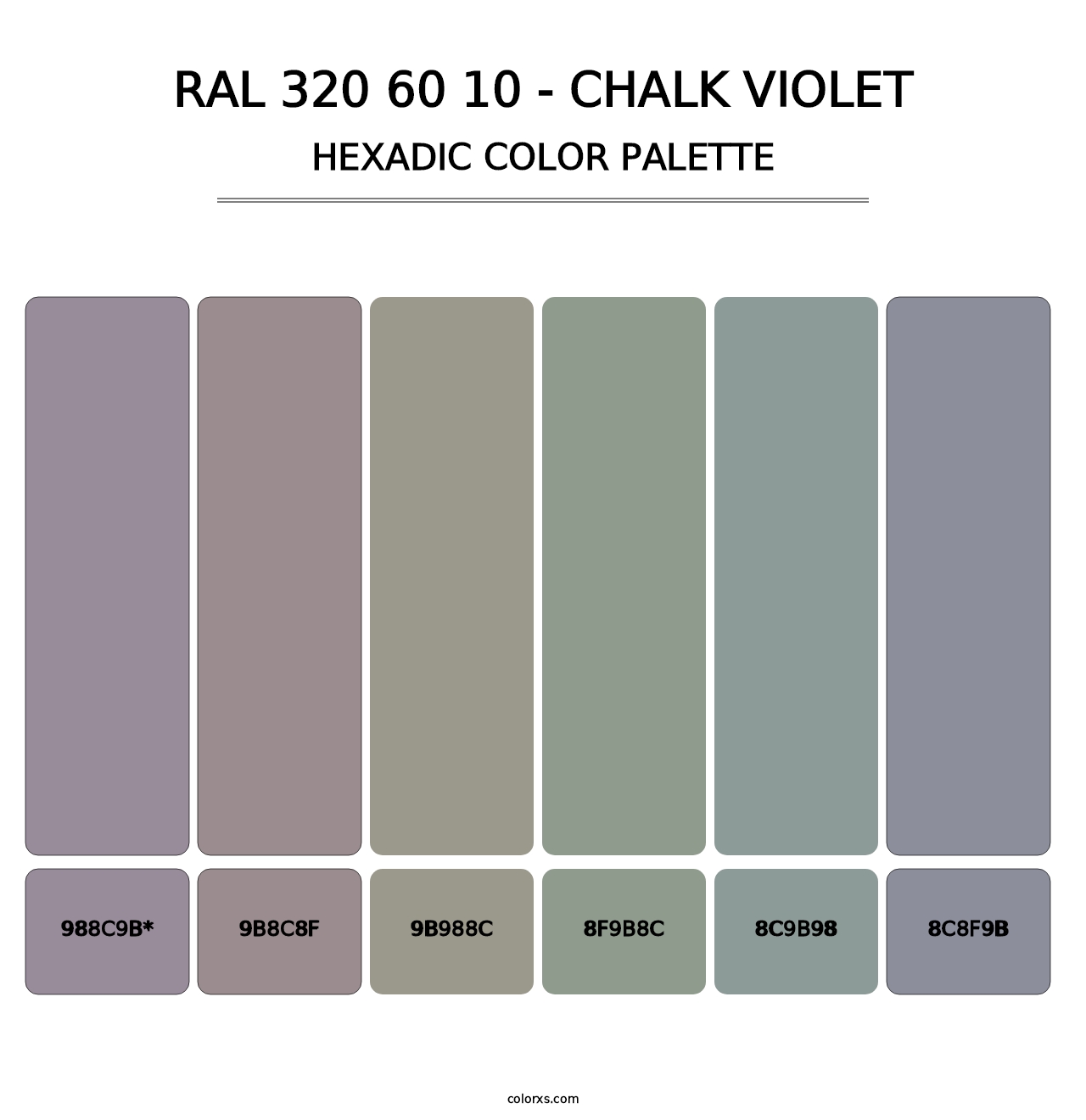 RAL 320 60 10 - Chalk Violet - Hexadic Color Palette