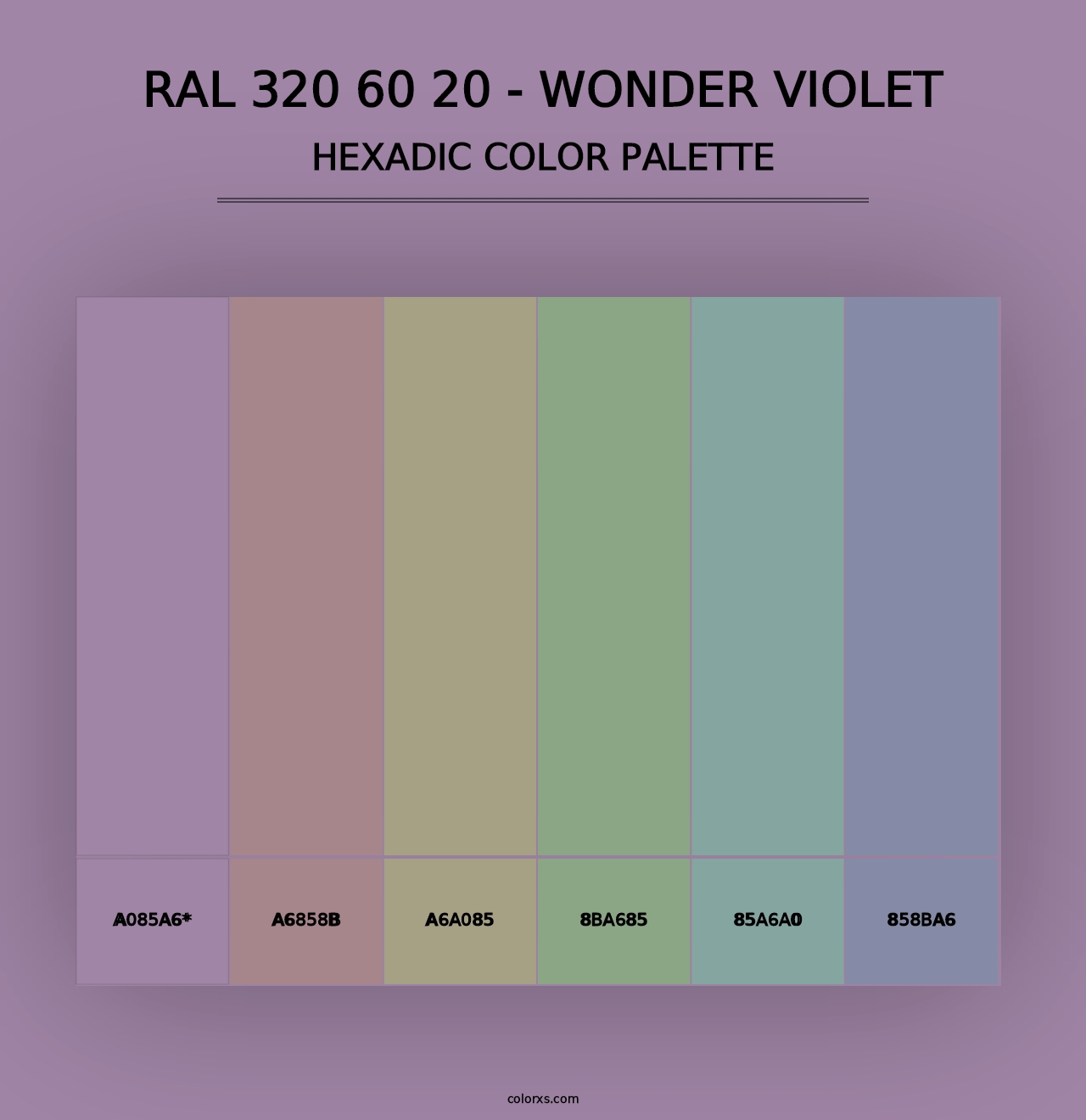 RAL 320 60 20 - Wonder Violet - Hexadic Color Palette