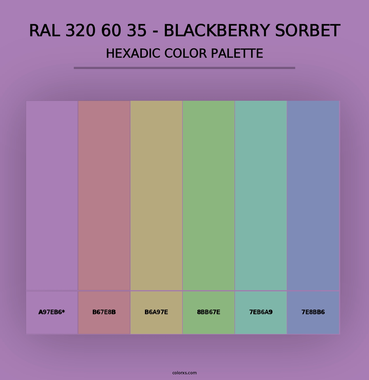 RAL 320 60 35 - Blackberry Sorbet - Hexadic Color Palette