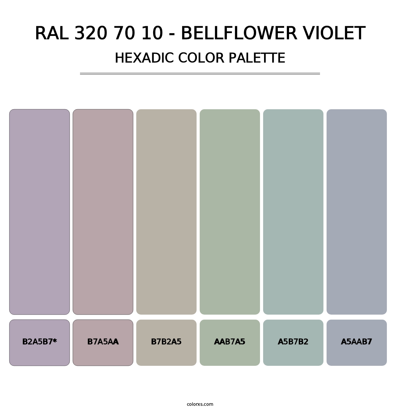 RAL 320 70 10 - Bellflower Violet - Hexadic Color Palette