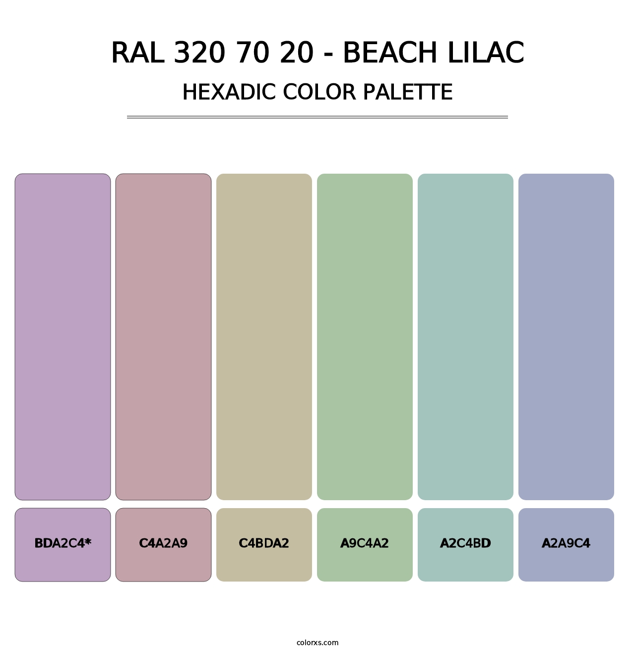 RAL 320 70 20 - Beach Lilac - Hexadic Color Palette