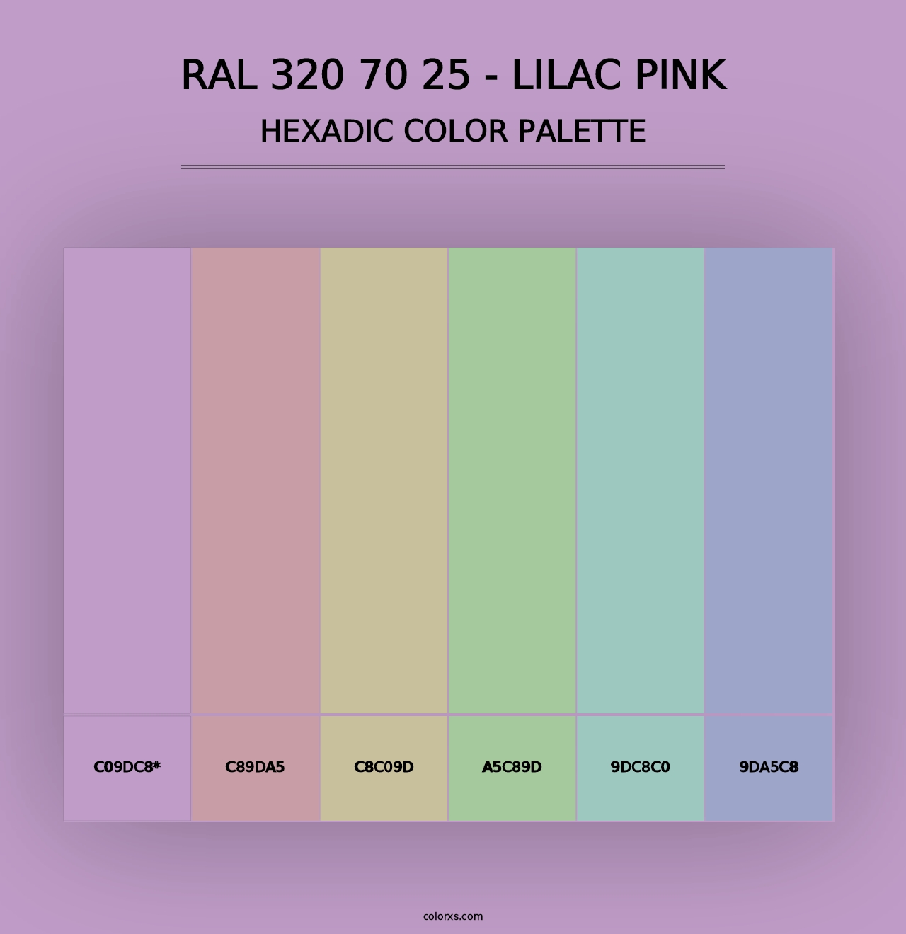 RAL 320 70 25 - Lilac Pink - Hexadic Color Palette