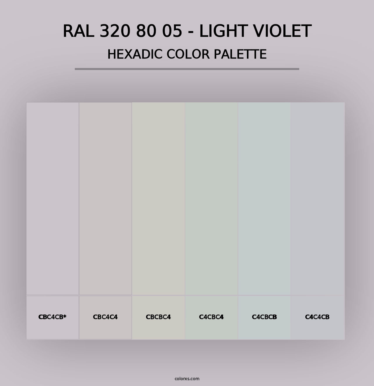 RAL 320 80 05 - Light Violet - Hexadic Color Palette