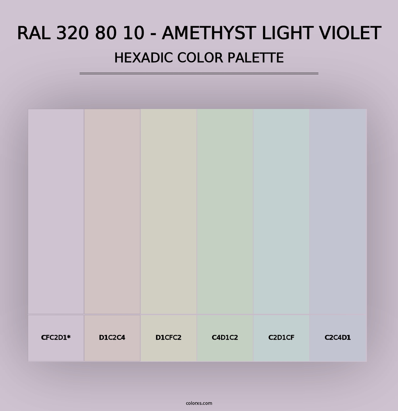 RAL 320 80 10 - Amethyst Light Violet - Hexadic Color Palette