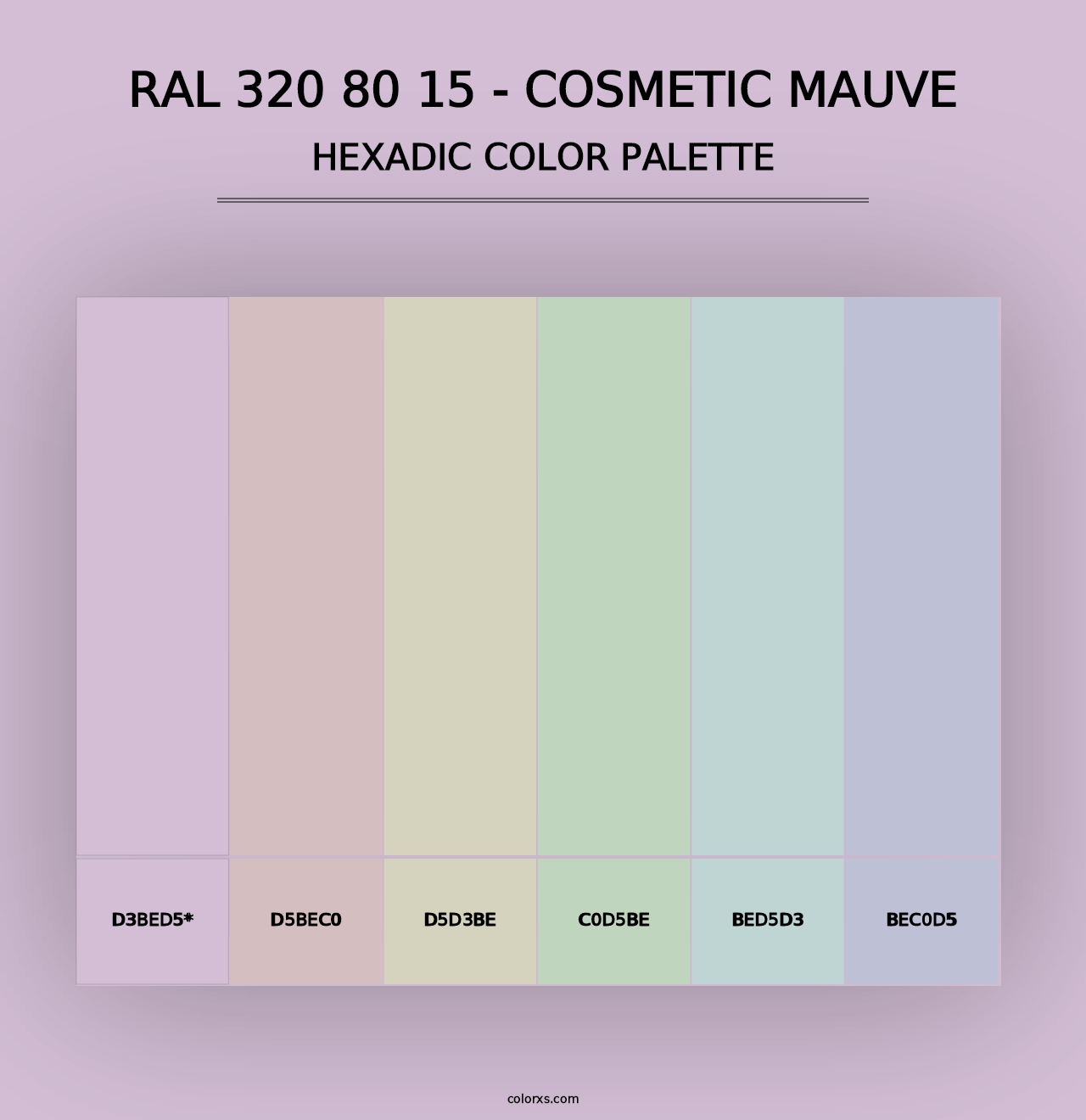 RAL 320 80 15 - Cosmetic Mauve - Hexadic Color Palette