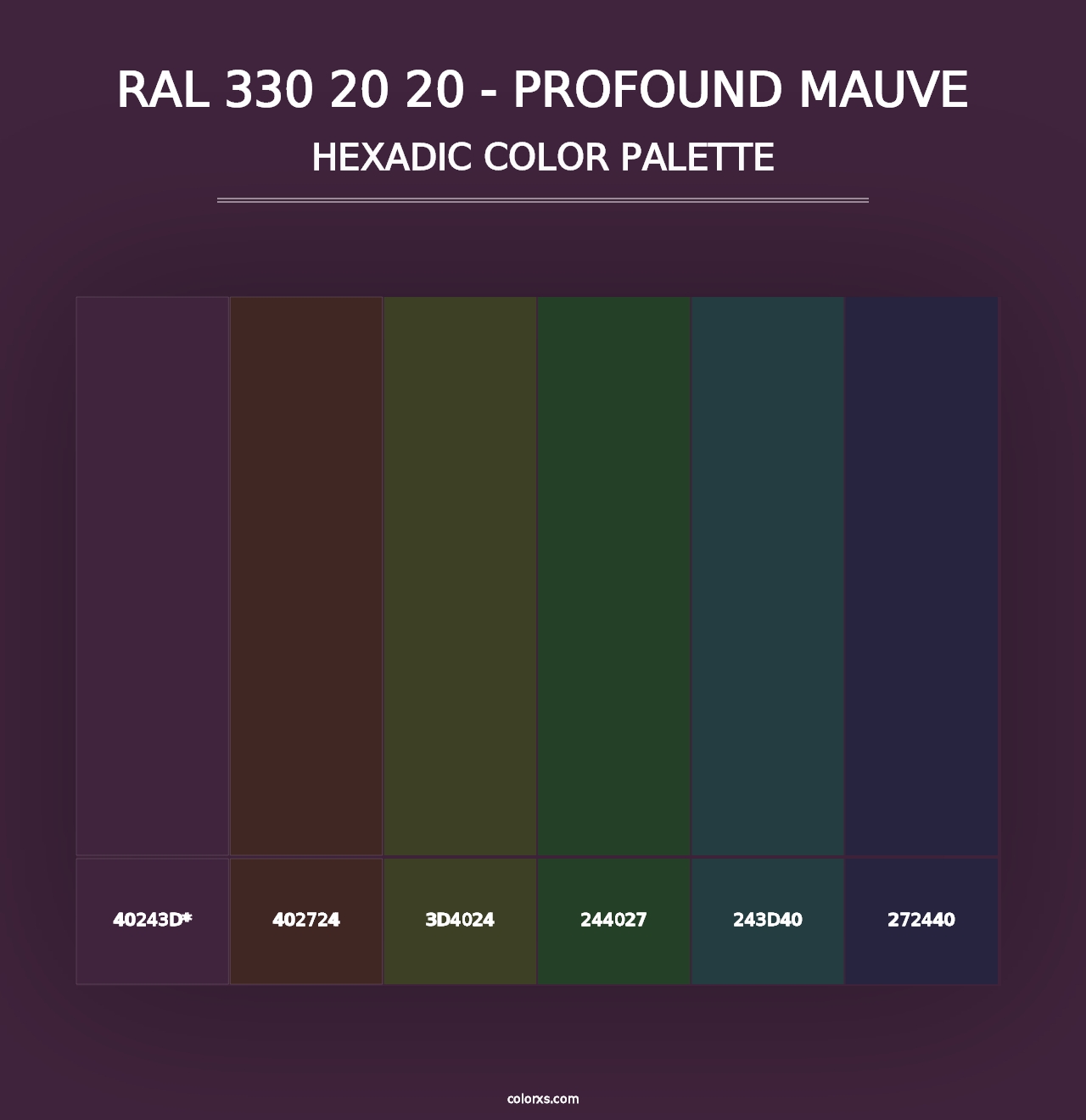 RAL 330 20 20 - Profound Mauve - Hexadic Color Palette