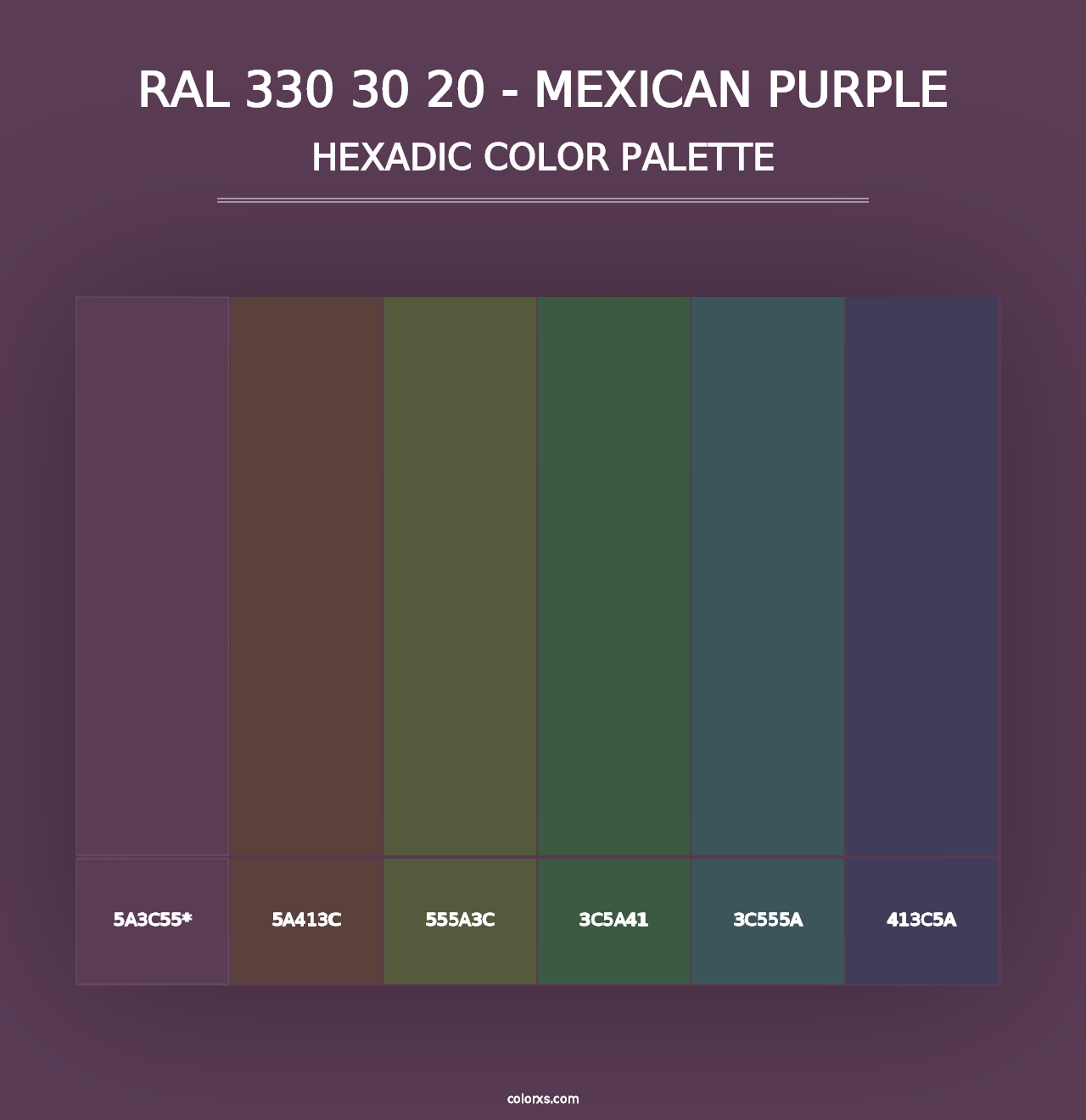 RAL 330 30 20 - Mexican Purple - Hexadic Color Palette