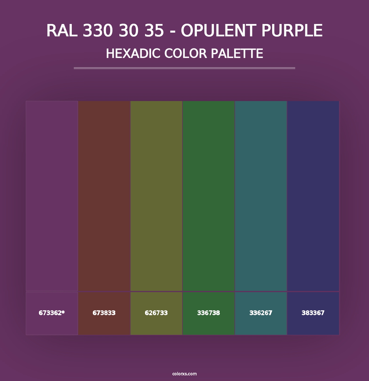 RAL 330 30 35 - Opulent Purple - Hexadic Color Palette