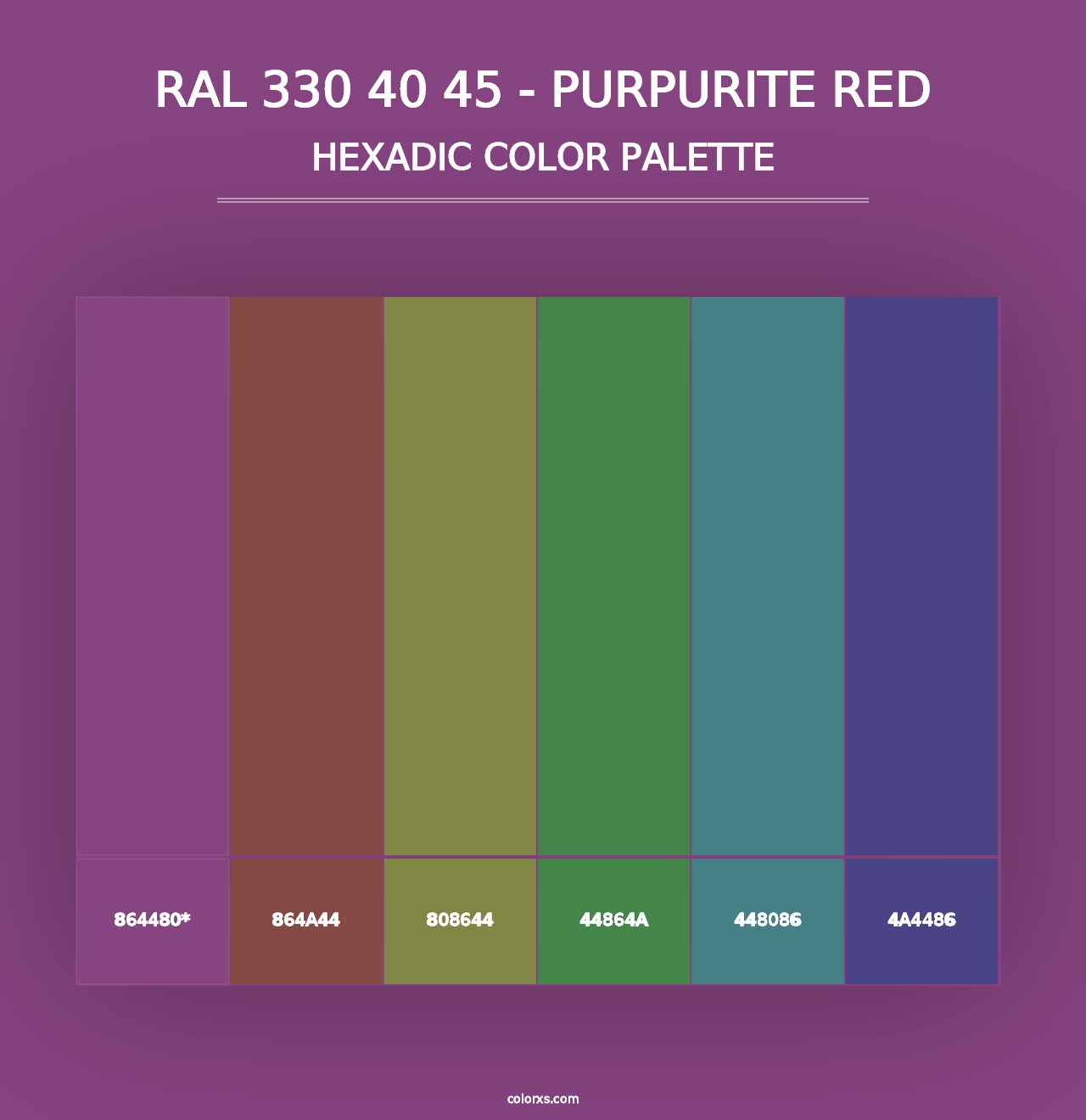 RAL 330 40 45 - Purpurite Red - Hexadic Color Palette