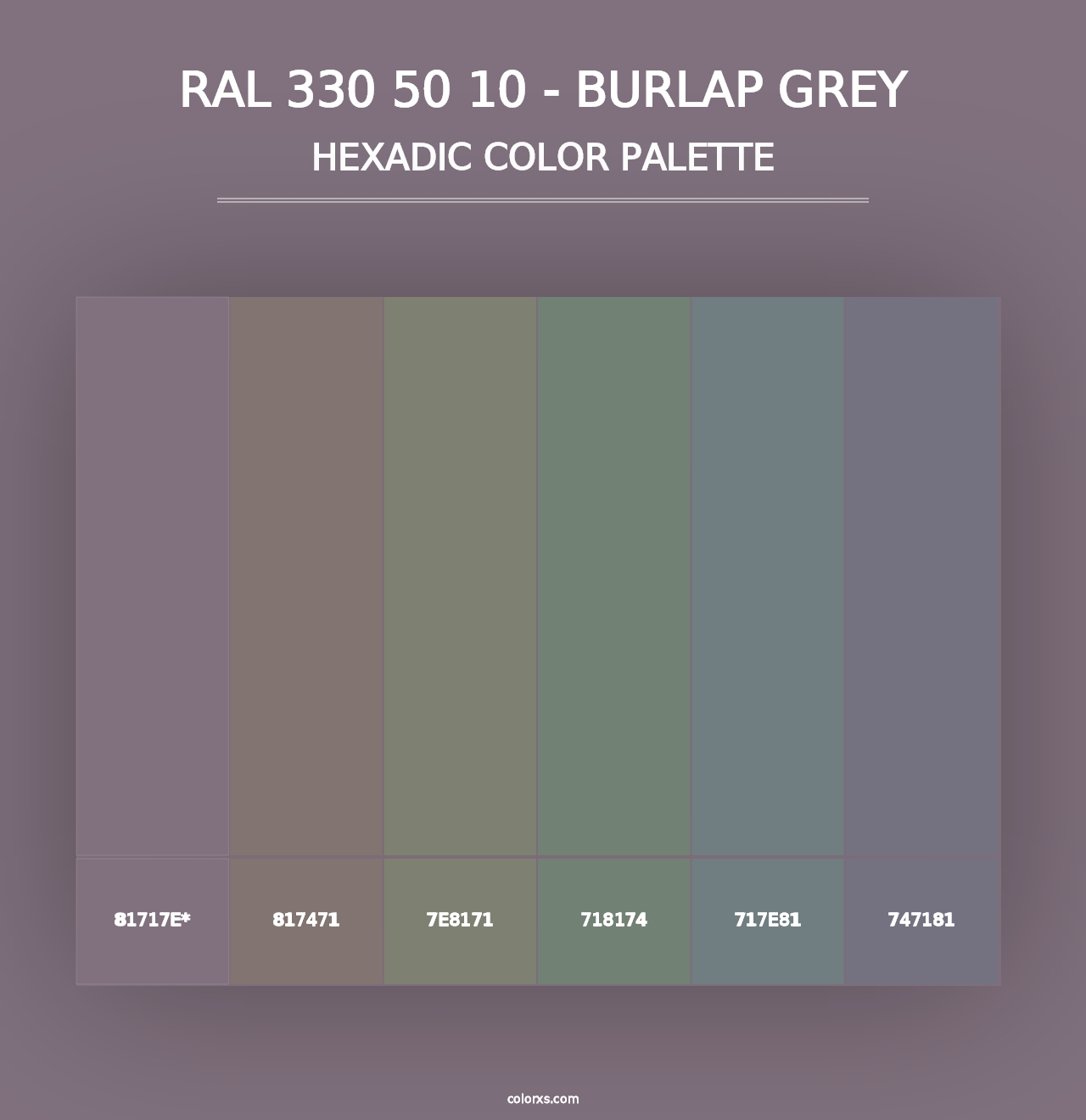 RAL 330 50 10 - Burlap Grey - Hexadic Color Palette