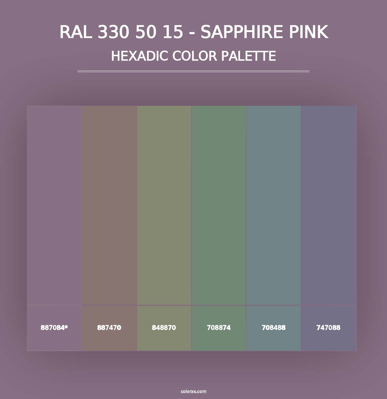 RAL 330 50 15 - Sapphire Pink - Hexadic Color Palette