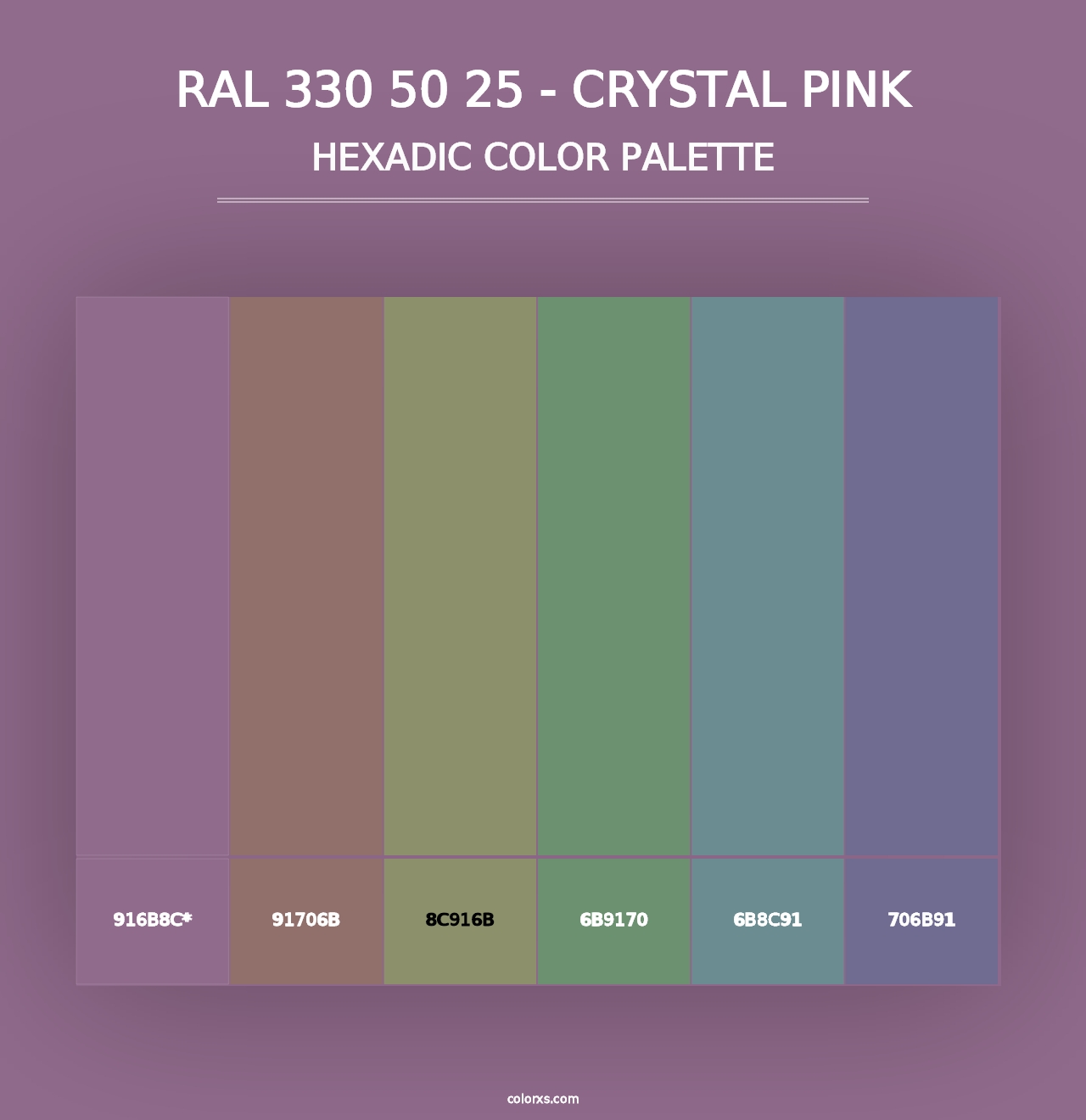 RAL 330 50 25 - Crystal Pink - Hexadic Color Palette