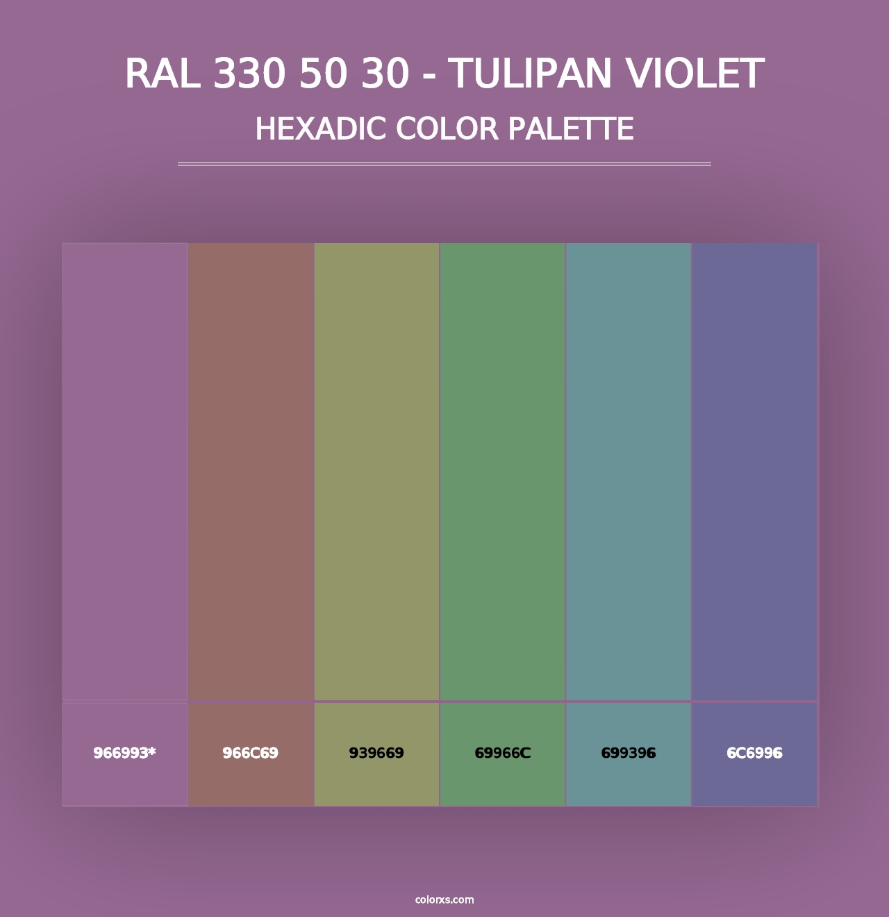 RAL 330 50 30 - Tulipan Violet - Hexadic Color Palette