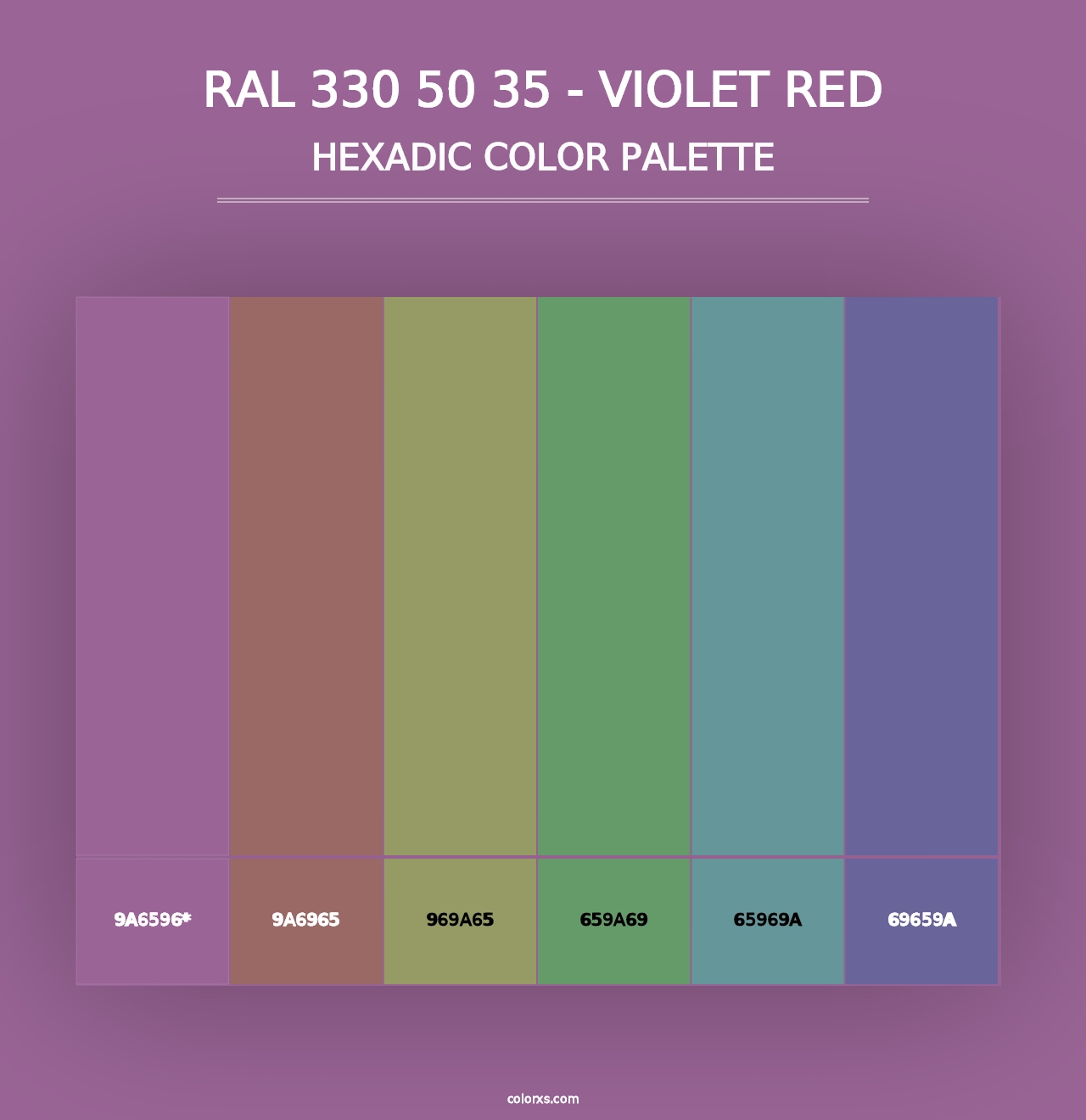 RAL 330 50 35 - Violet Red - Hexadic Color Palette