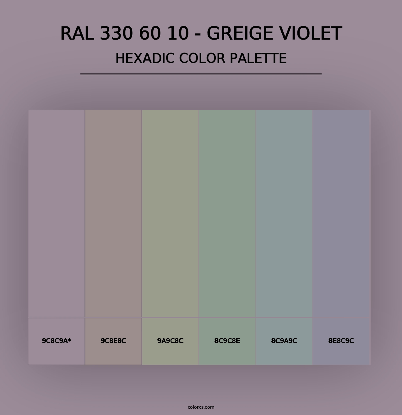 RAL 330 60 10 - Greige Violet - Hexadic Color Palette