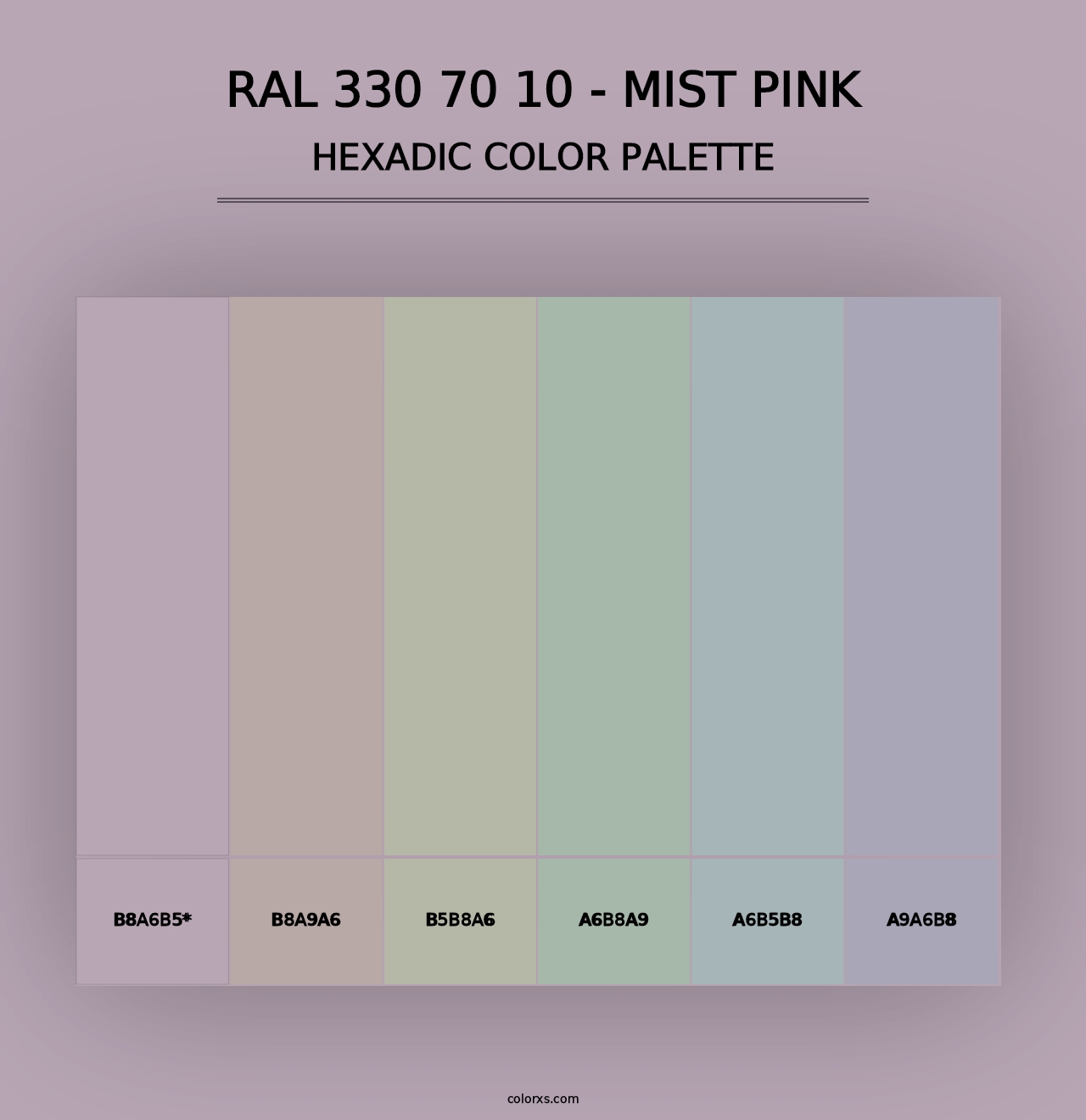 RAL 330 70 10 - Mist Pink - Hexadic Color Palette